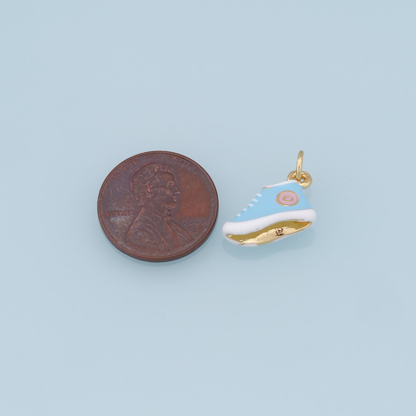 Gold Shoe Charms,18K Gold Filled Enamel Shoe Pendant,Cute Shoe Charm Bracelet Necklace for DIY Jewelry Making Supply