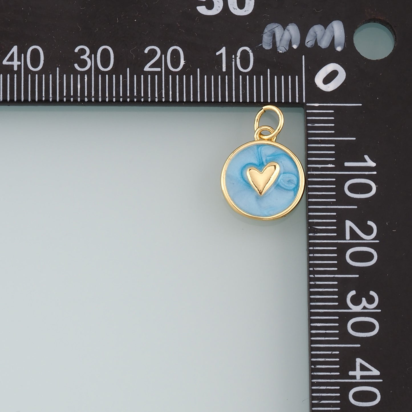 Gold Heart Charms,18K Gold Filled Heart Pendant,Enamel Heart Charm Bracelet Necklace for DIY Jewelry Making Supply