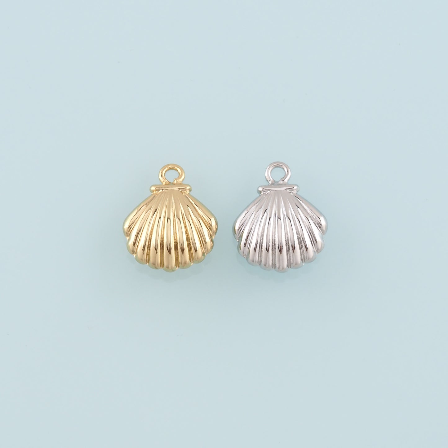 Gold Shell Charms,18K Gold Filled Scallop Pendant,Conch Shell Charm Bracelet Necklace for DIY Jewelry Making Supply