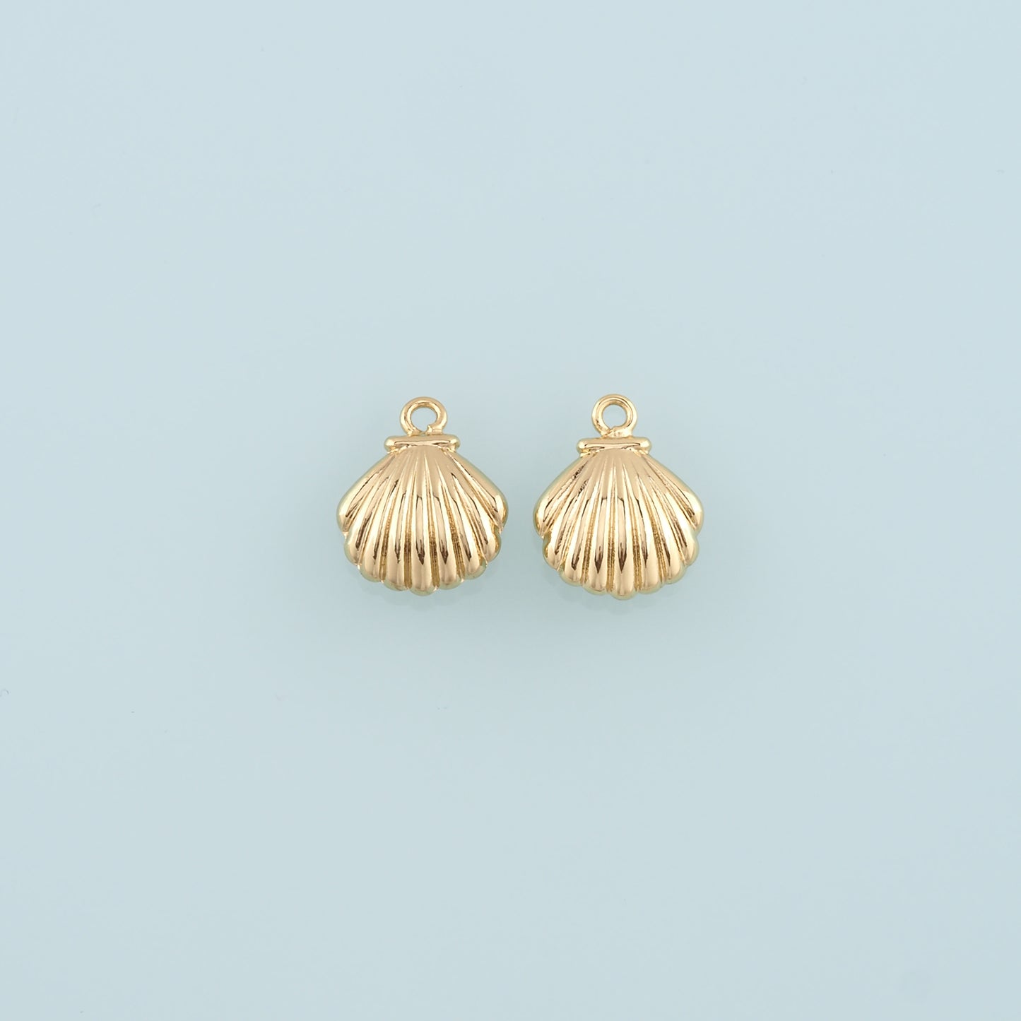 Gold Shell Charms,18K Gold Filled Scallop Pendant,Conch Shell Charm Bracelet Necklace for DIY Jewelry Making Supply