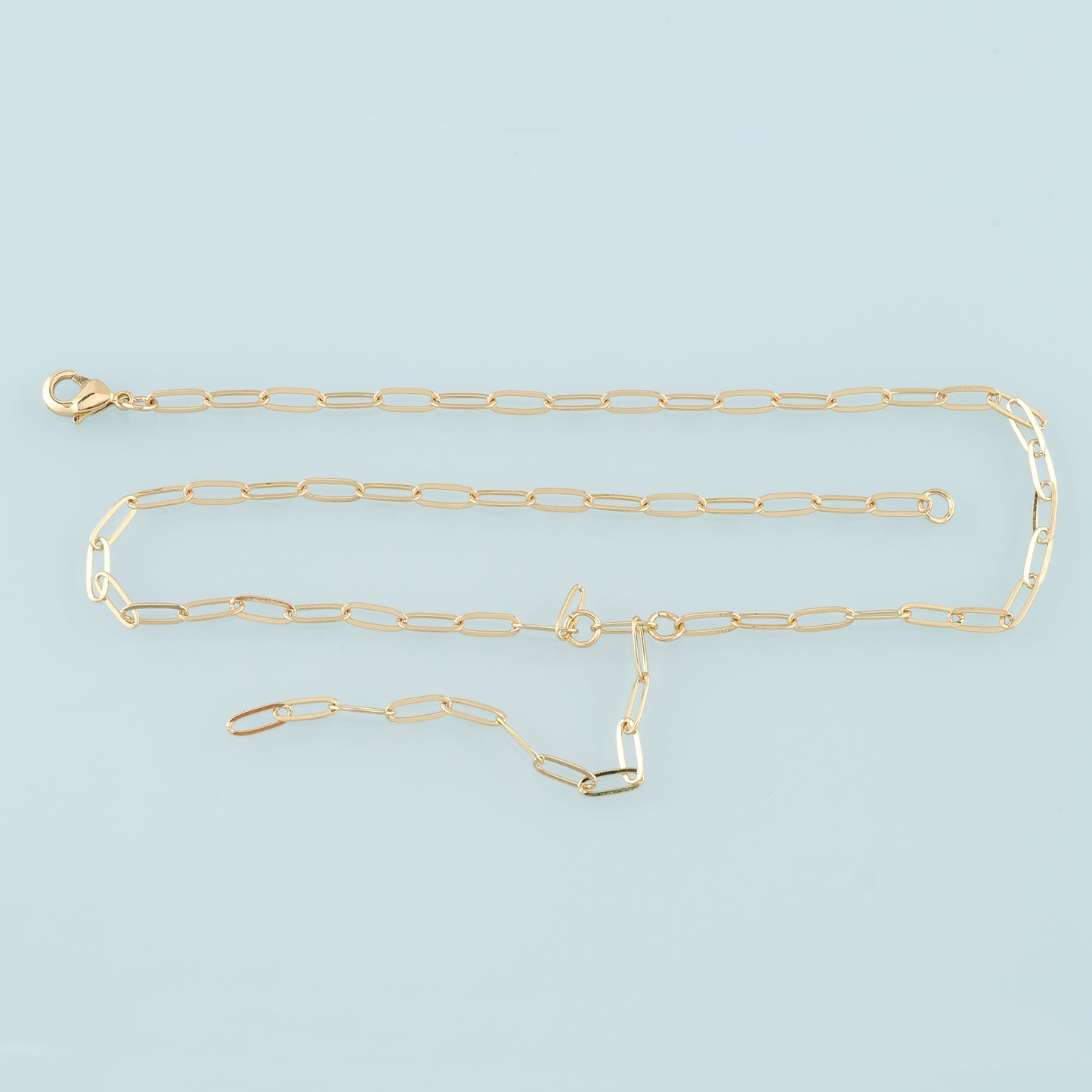 Gold Y Chain,18K Gold Filled Oval for Necklace Bracelet DIY Jewelry Making Supply