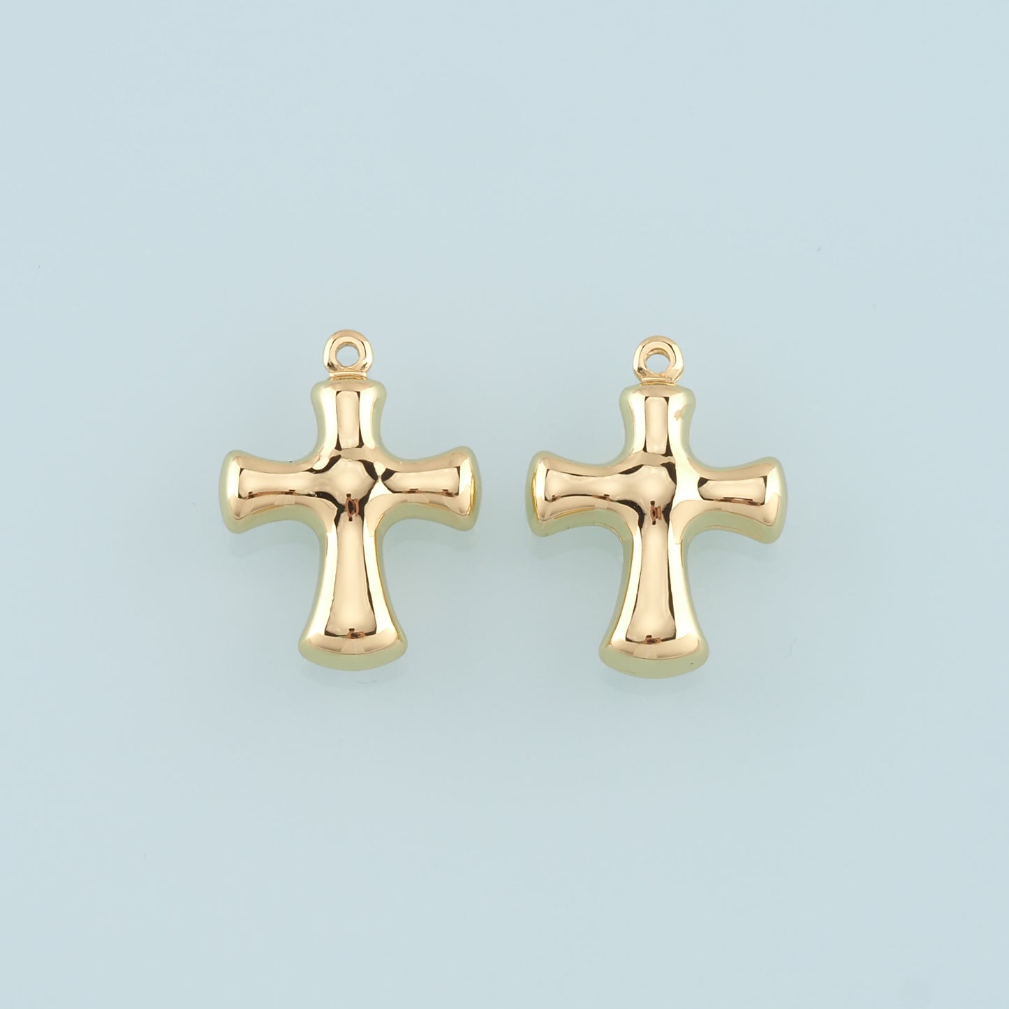 Gold Cross Charms,18K Gold Filled Cross Pendant,Religion Charm Bracelet Necklace for DIY Jewelry Making Supply
