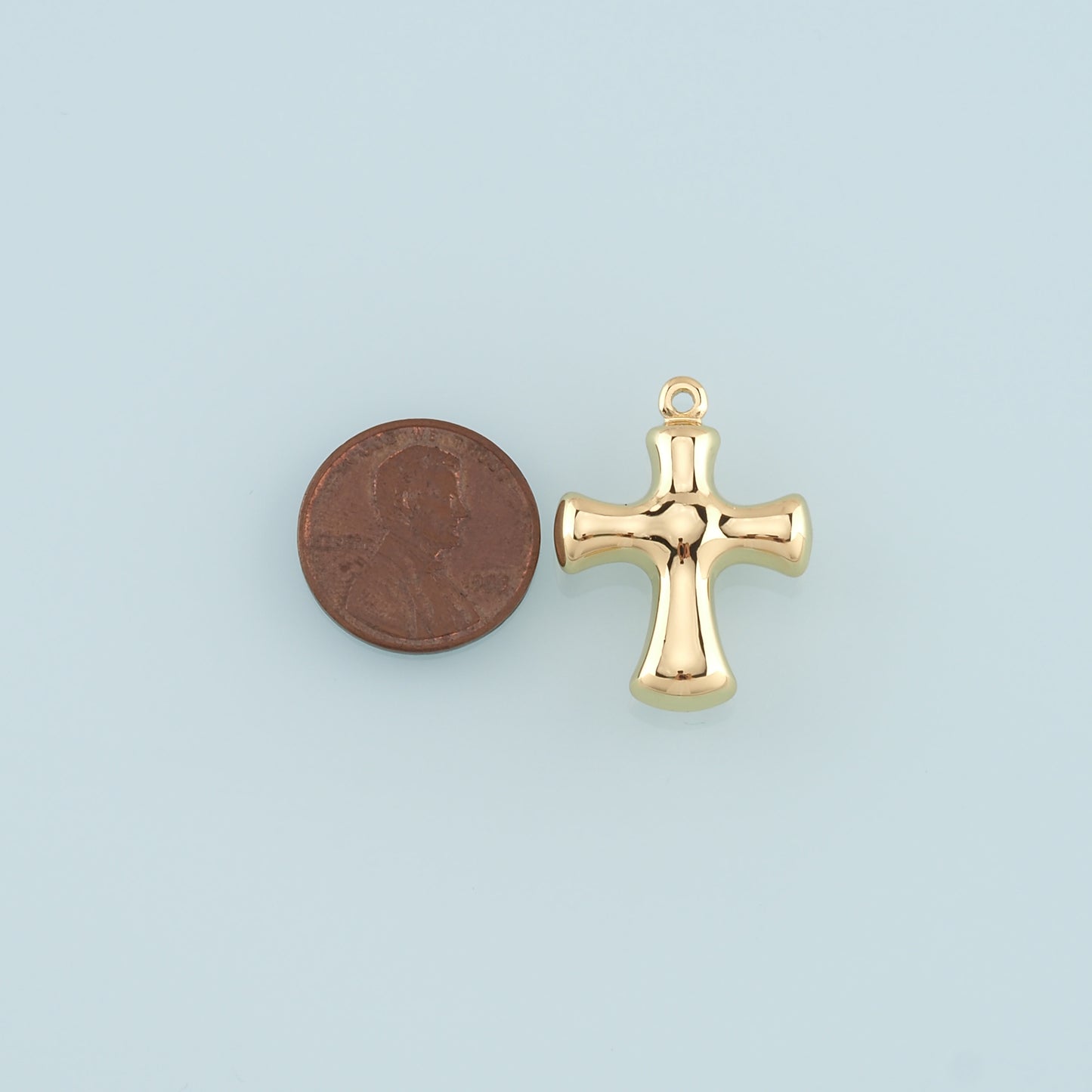 Gold Cross Charms,18K Gold Filled Cross Pendant,Religion Charm Bracelet Necklace for DIY Jewelry Making Supply