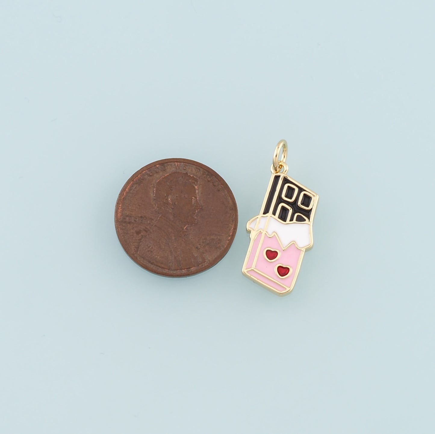 Gold Chocolate Charms,18K Gold Filled Candy Pendant,Enamel Chocolate Charm Bracelet Necklace for DIY Jewelry Making Supply