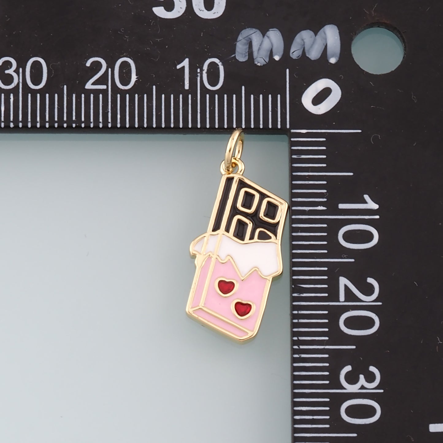 Gold Chocolate Charms,18K Gold Filled Candy Pendant,Enamel Chocolate Charm Bracelet Necklace for DIY Jewelry Making Supply