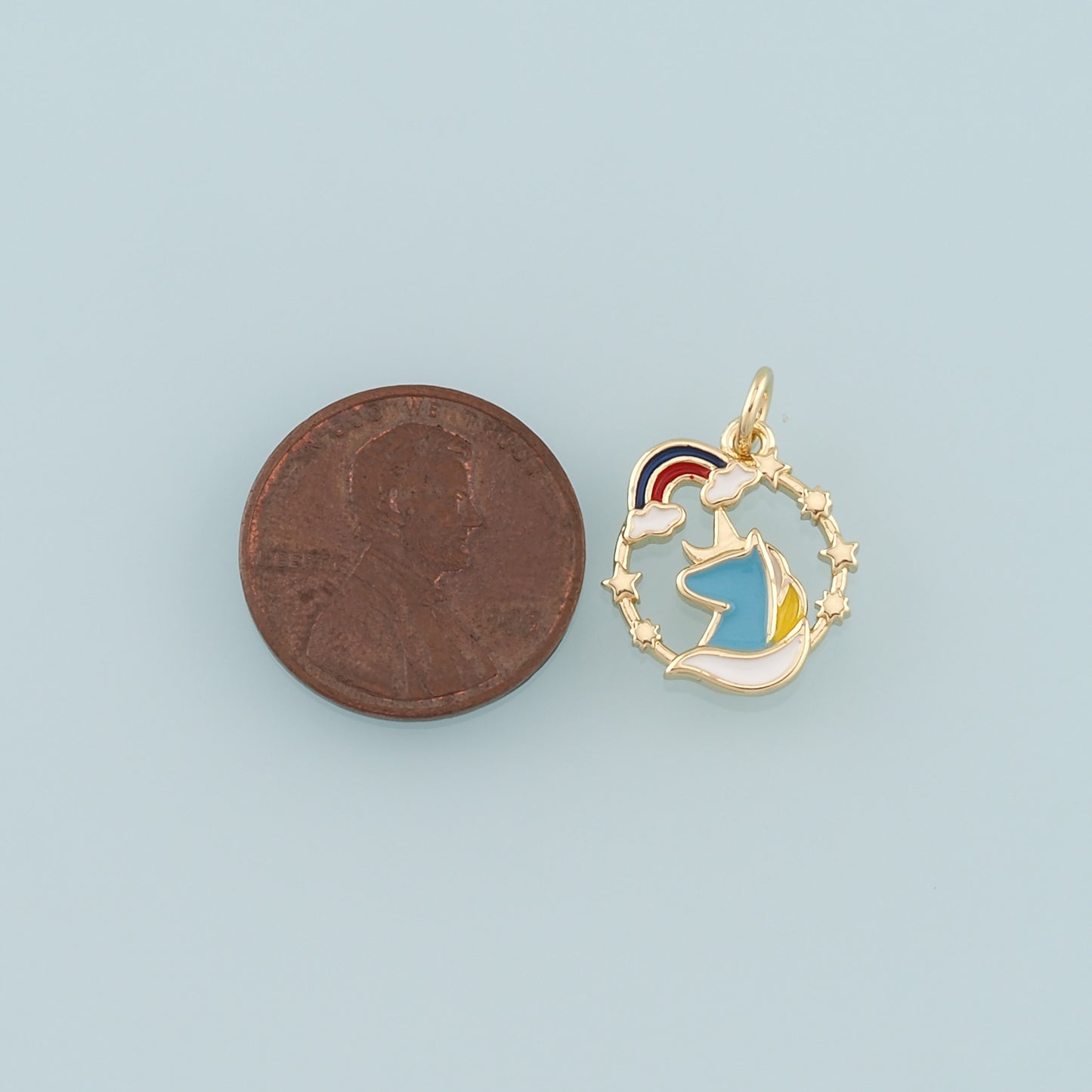 Gold Unicorn Charms,18K Gold Filled Unicorn Pendant,Enamel Unicorn Charm Bracelet Necklace for DIY Jewelry Making Supply