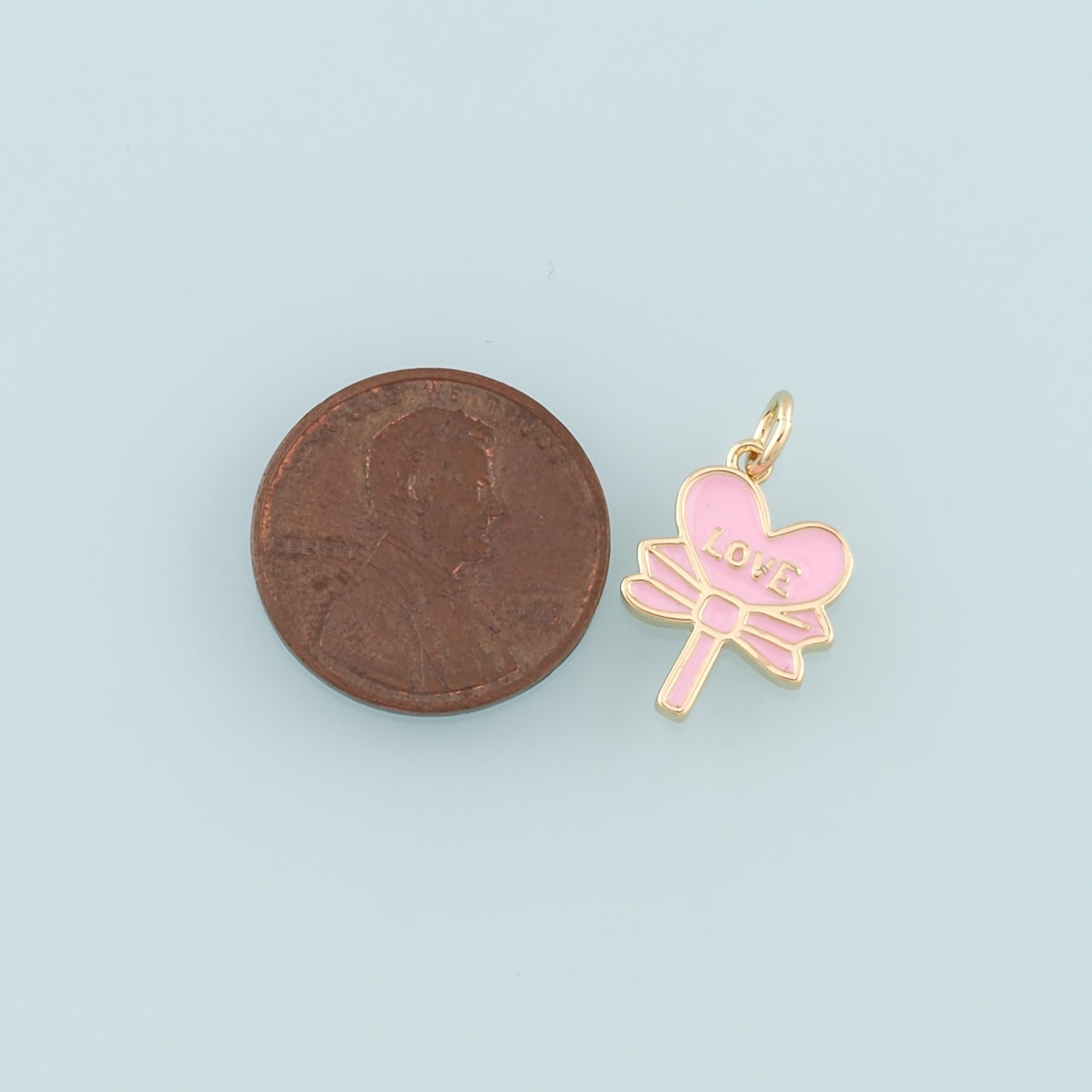Gold Bow Lollipop Charms,18K Gold Filled Enamel Lollipop Pendant,Candy Charm Bracelet Necklace for DIY Jewelry Making Supply