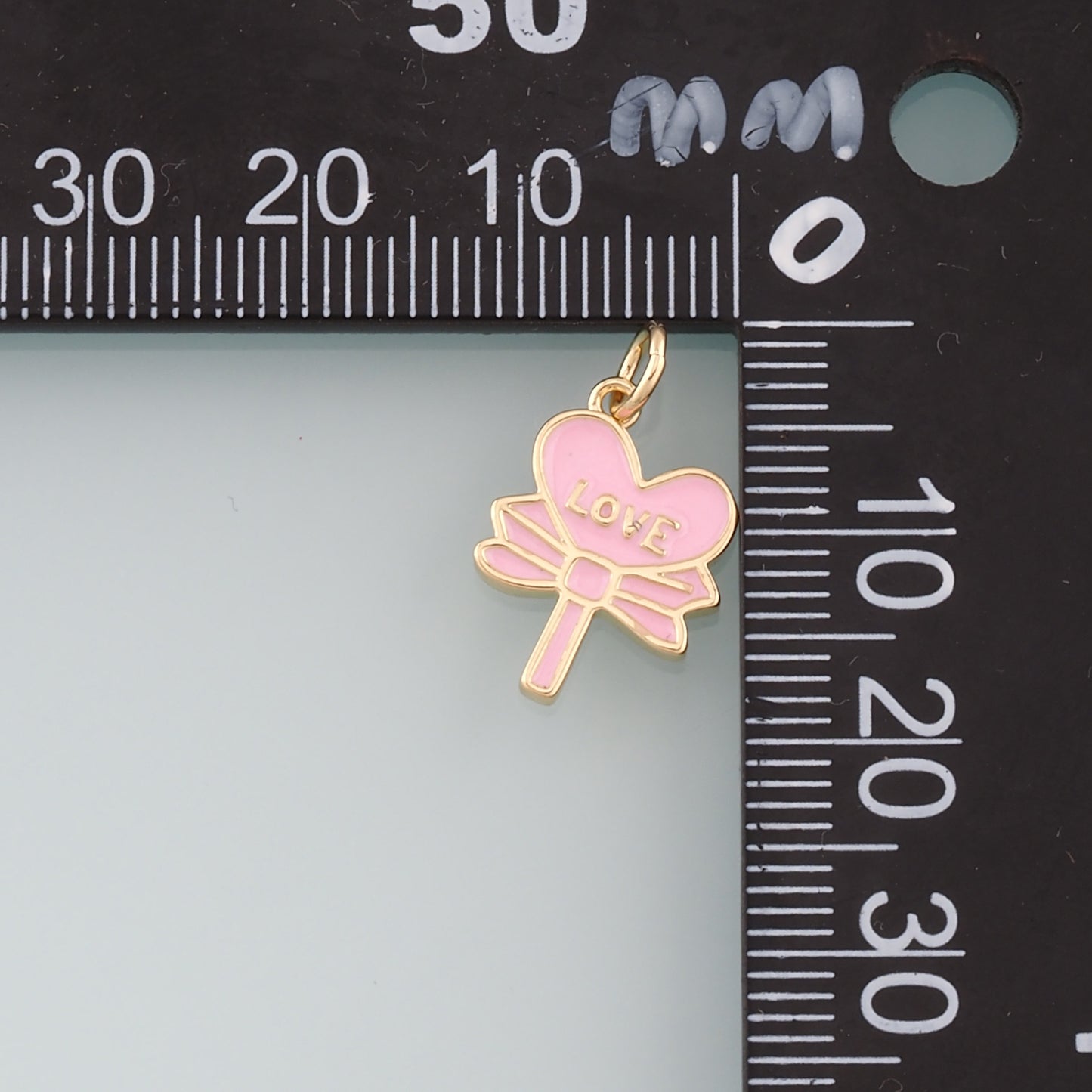 Gold Bow Lollipop Charms,18K Gold Filled Enamel Lollipop Pendant,Candy Charm Bracelet Necklace for DIY Jewelry Making Supply