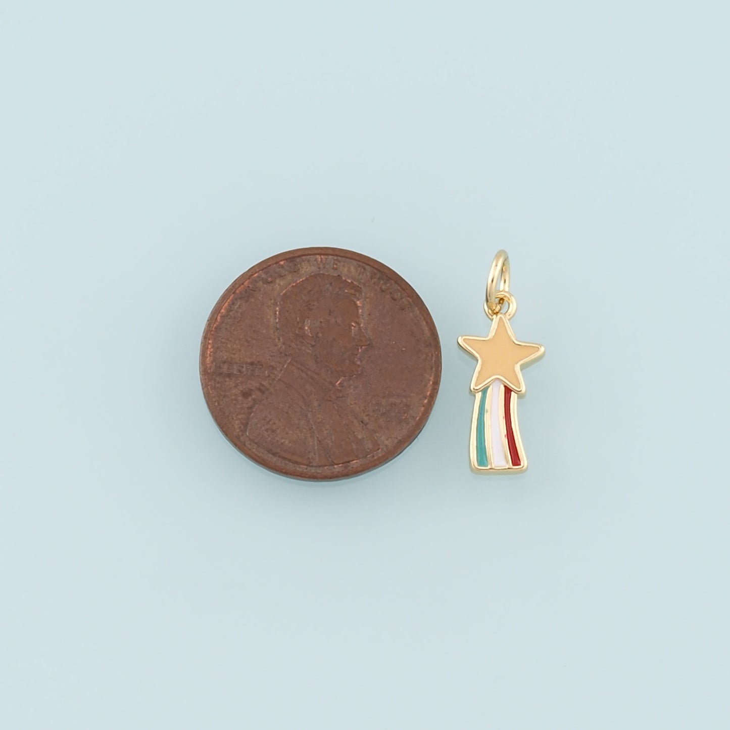 Gold Rainbow Star Charms,18K Gold Filled Star Pendant,Enamel Rainbow Charm Bracelet Necklace for DIY Jewelry Making Supply