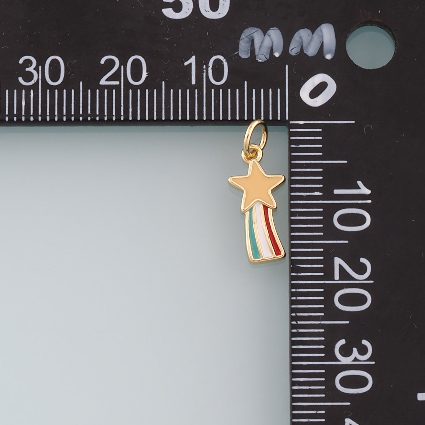 Gold Rainbow Star Charms,18K Gold Filled Star Pendant,Enamel Rainbow Charm Bracelet Necklace for DIY Jewelry Making Supply
