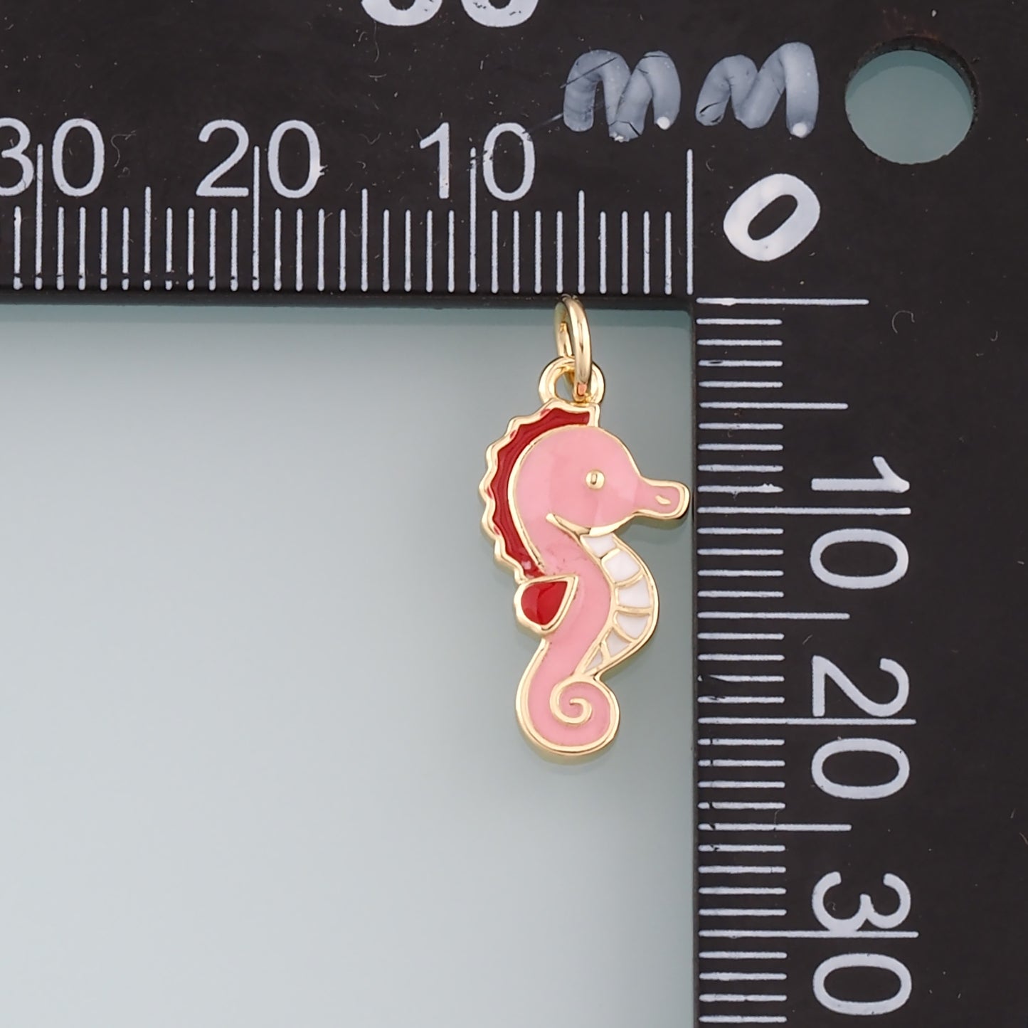 Gold Seahorse Charms,18K Gold Filled Seahorse Pendant,Enamel Seahorse Charm Bracelet Necklace for DIY Jewelry Making Supply