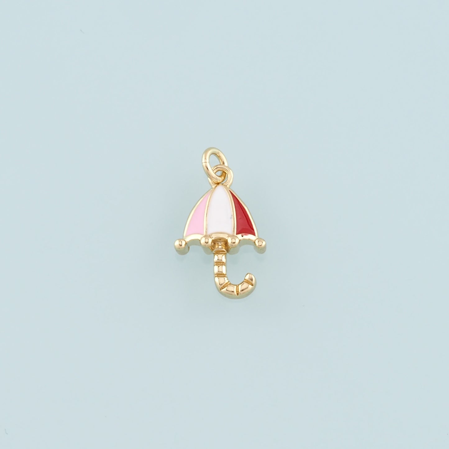 Gold Umbrella Charms,18K Gold Filled Umbrella Pendant,Enamel Charm Bracelet Necklace for DIY Jewelry Making Supply