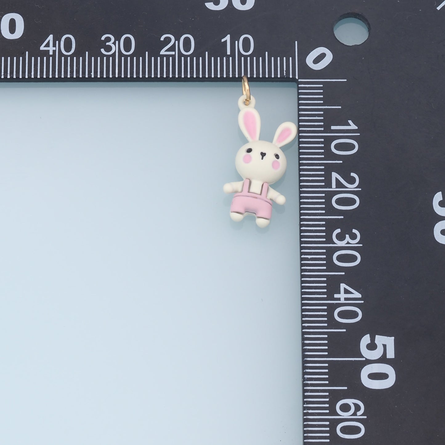 Cute Rabbit Charms,18K Gold Filled Enamel Rabbit Pendant,Kawaii Charm Bracelet Necklace for DIY Jewelry Making Supply
