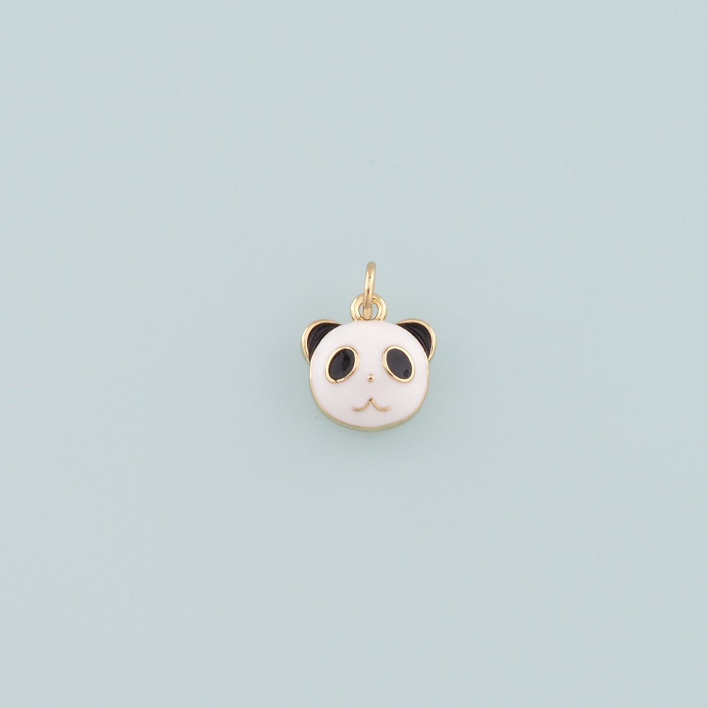 18K Gold Filled Panda Pendant,Enamel Panda Charm Bracelet Necklace for DIY Jewelry Making Supply