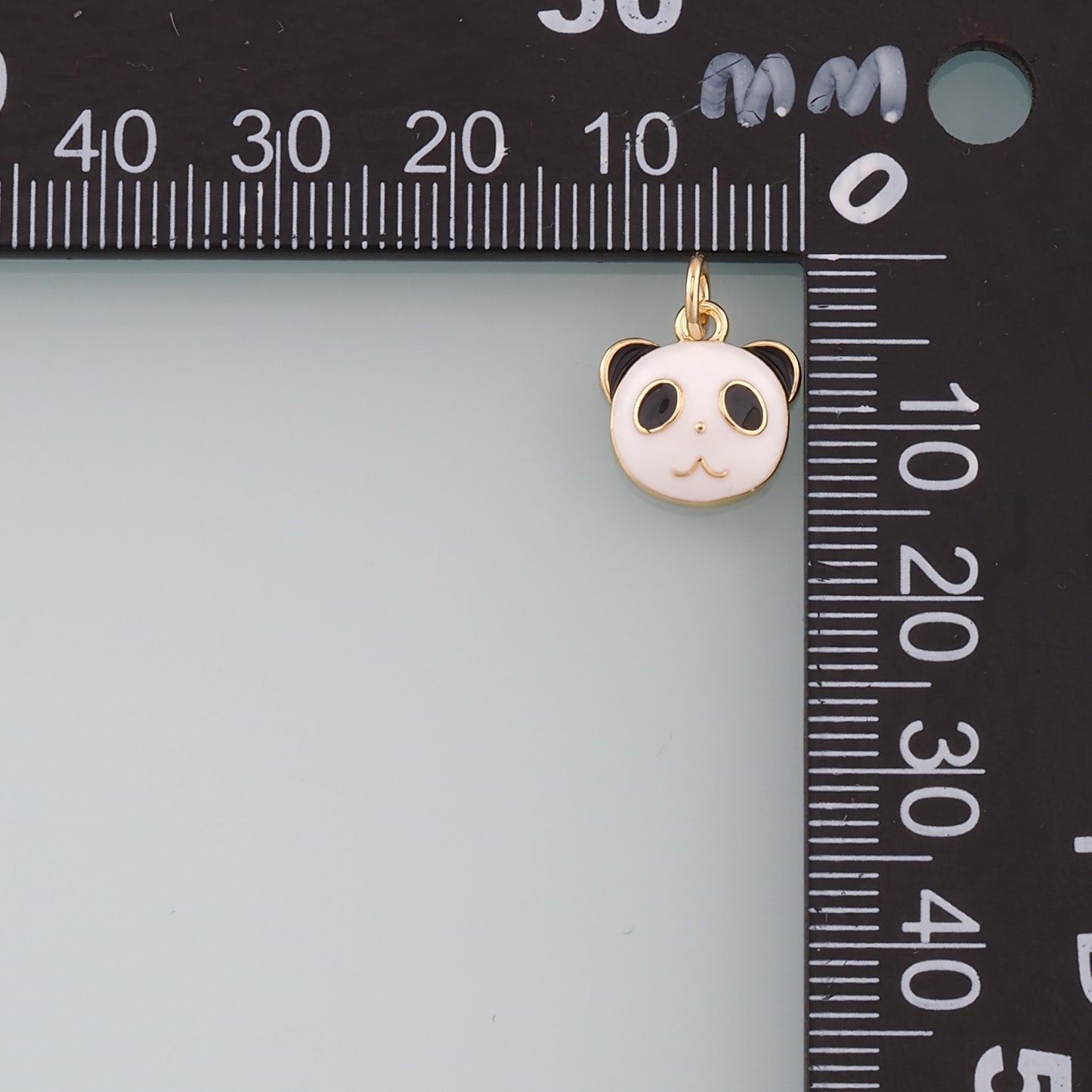 18K Gold Filled Panda Pendant,Enamel Panda Charm Bracelet Necklace for DIY Jewelry Making Supply