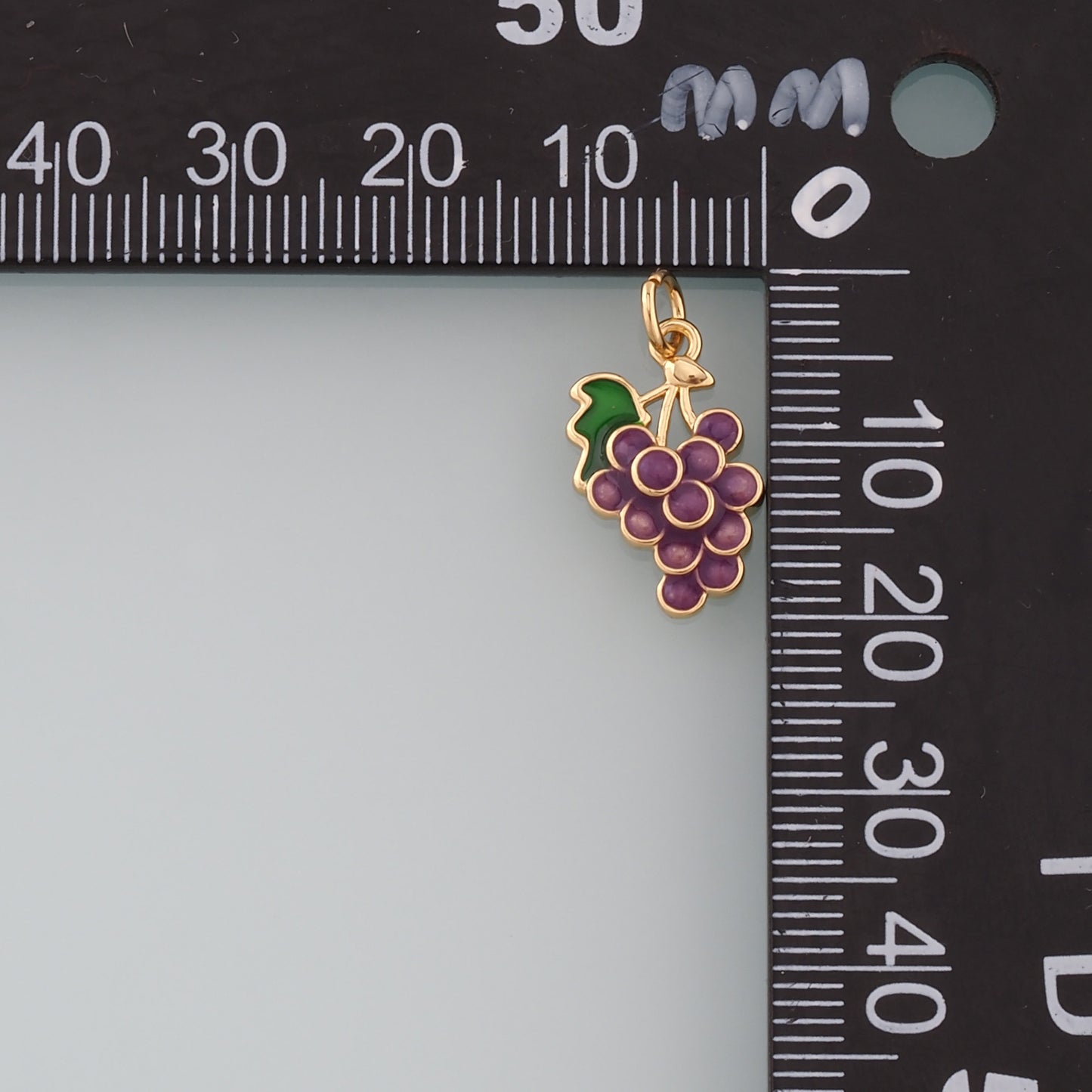 Gold Grape Charms,18K Gold Filled Grape Pendant,Enamel Fruit Charm Bracelet Necklace for DIY Jewelry Making Supply