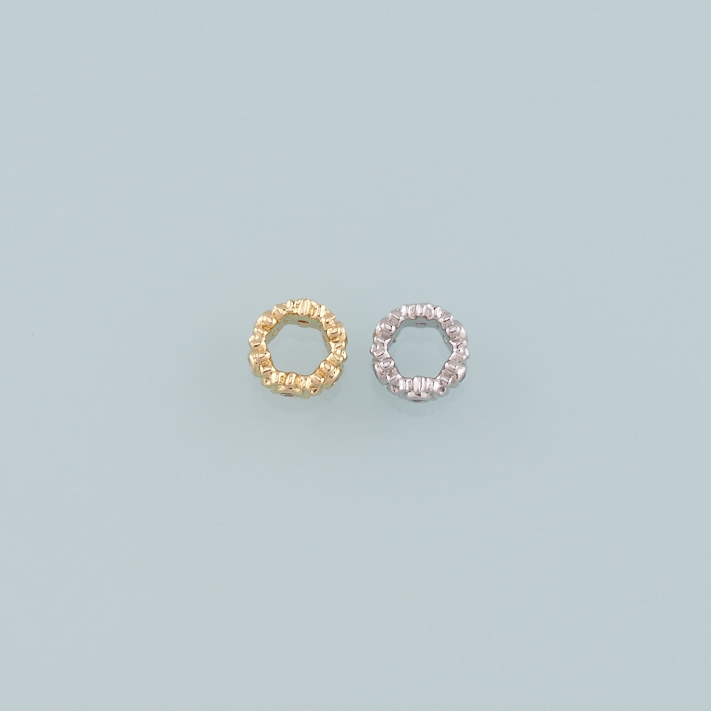 Gold Round Beads Charms,18K Gold Filled Round Flat Spacer beads Bracelet Necklace for DIY Jewelry Making Supply