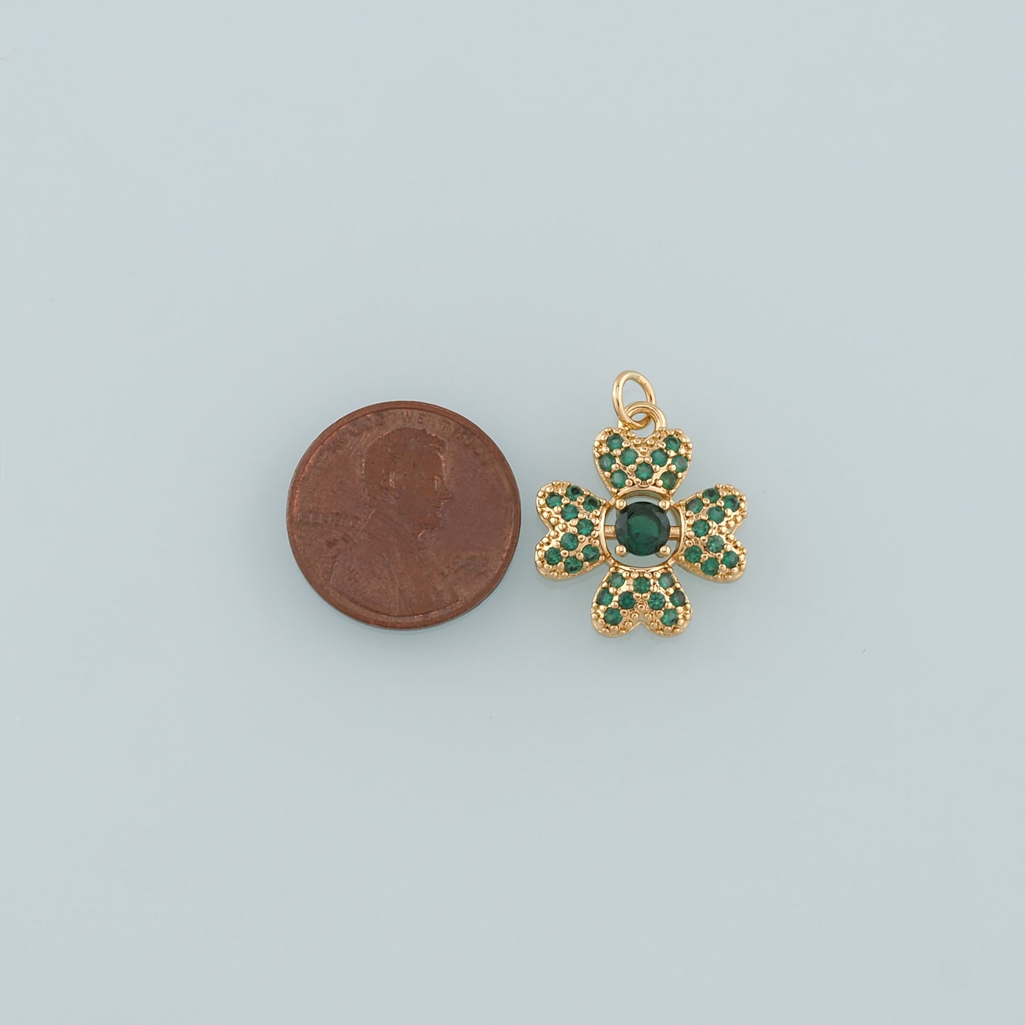Gold Flower Charms,18K Gold Filled Flower Pendant,CZ Micro Pave Flower Charm Bracelet Necklace for DIY Jewelry Making Supply