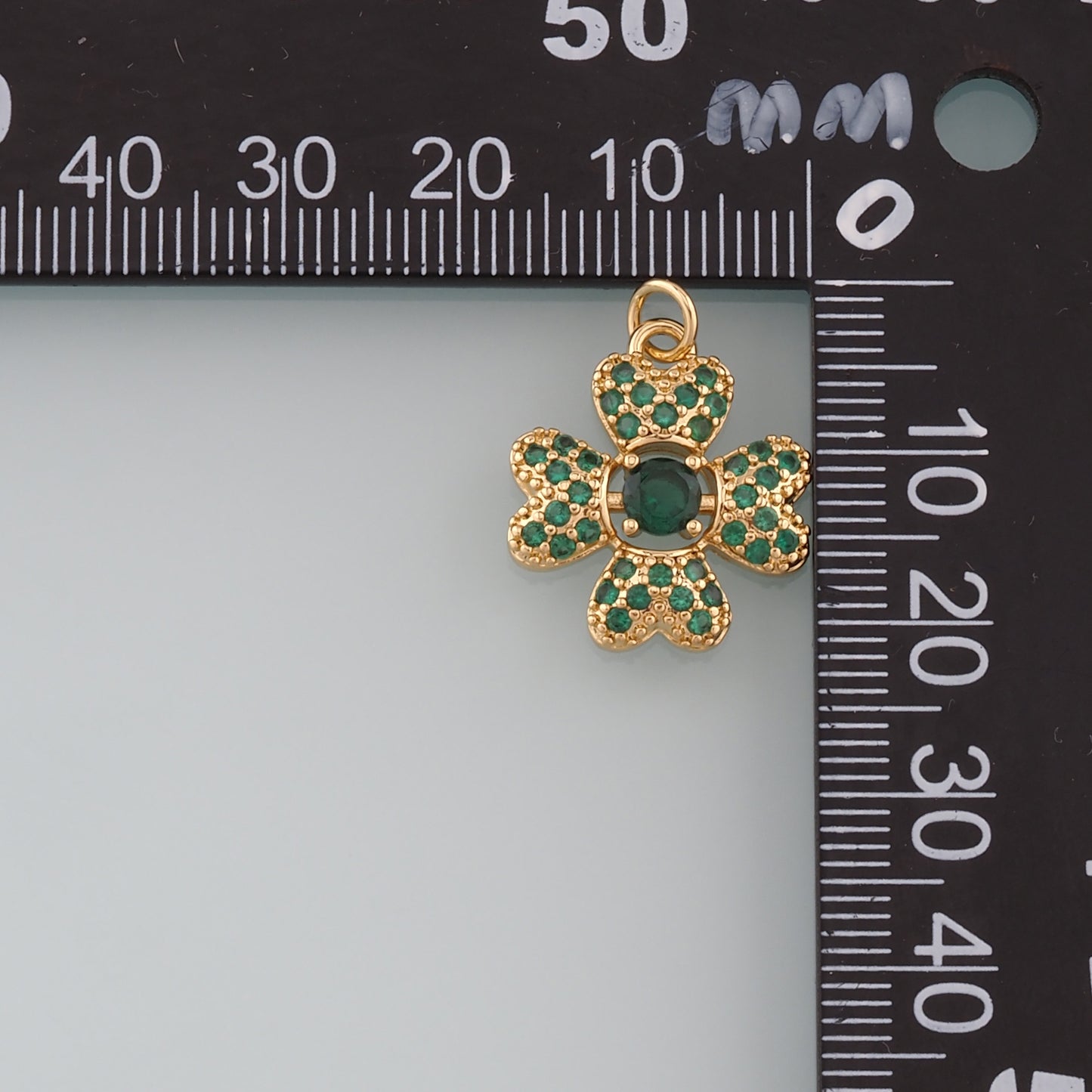 Gold Flower Charms,18K Gold Filled Flower Pendant,CZ Micro Pave Flower Charm Bracelet Necklace for DIY Jewelry Making Supply
