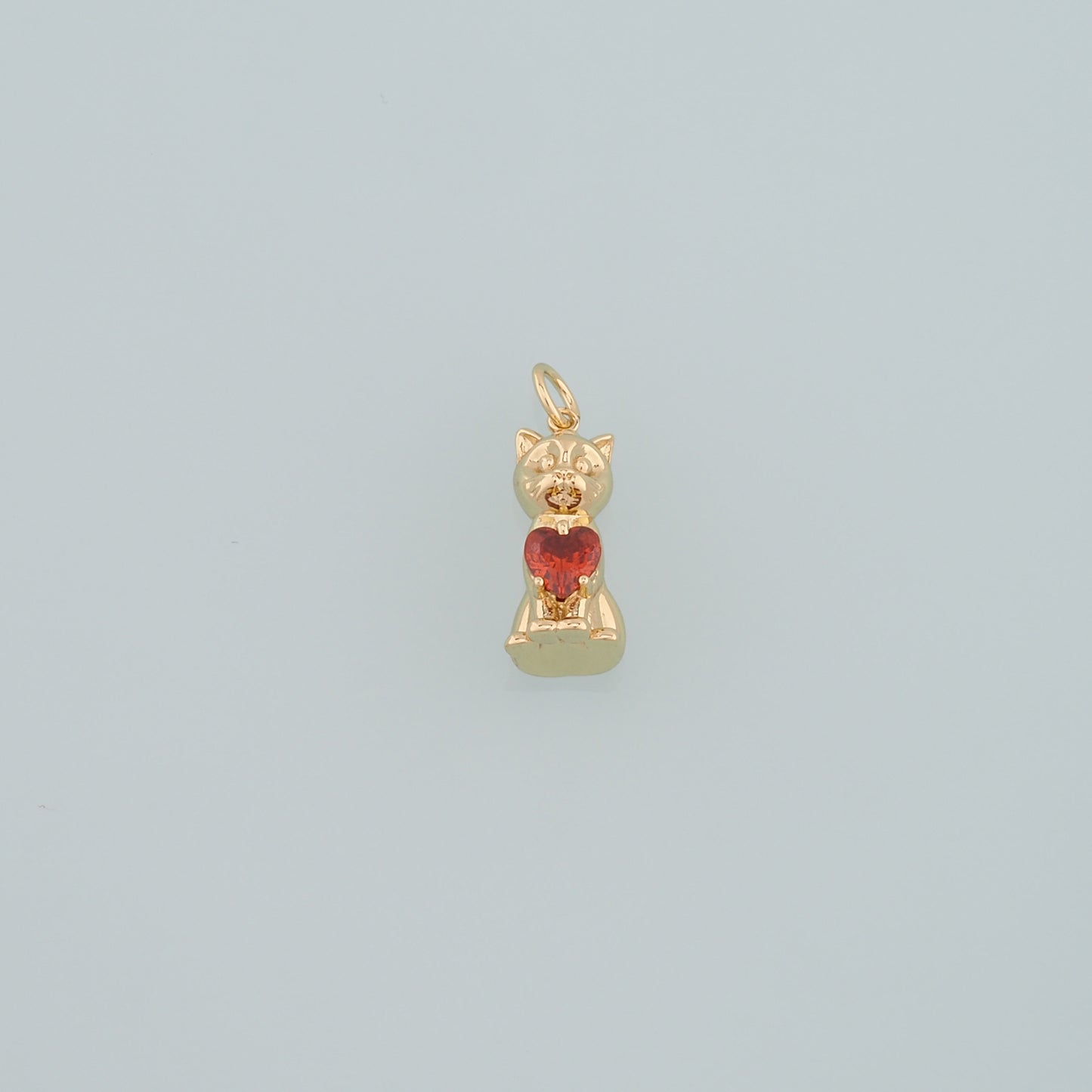 Gold Cat Charms,18K Gold Filled Cat Pendant,Heart Cat Charm Bracelet Necklace for DIY Jewelry Making Supply