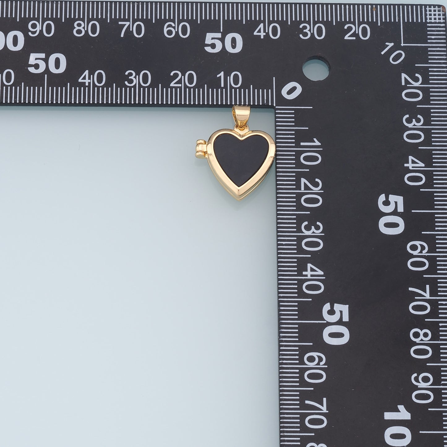 Gold Heart Charms,18K Gold Filled Heart Pendant,Black Heart Charm Bracelet Necklace for DIY Jewelry Making Supply