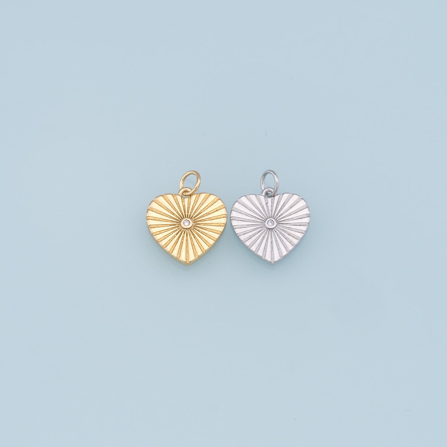 Gold Heart Charms,18K Gold Filled Heart Pendant,Heart Charm Bracelet Necklace for DIY Jewelry Making Supply