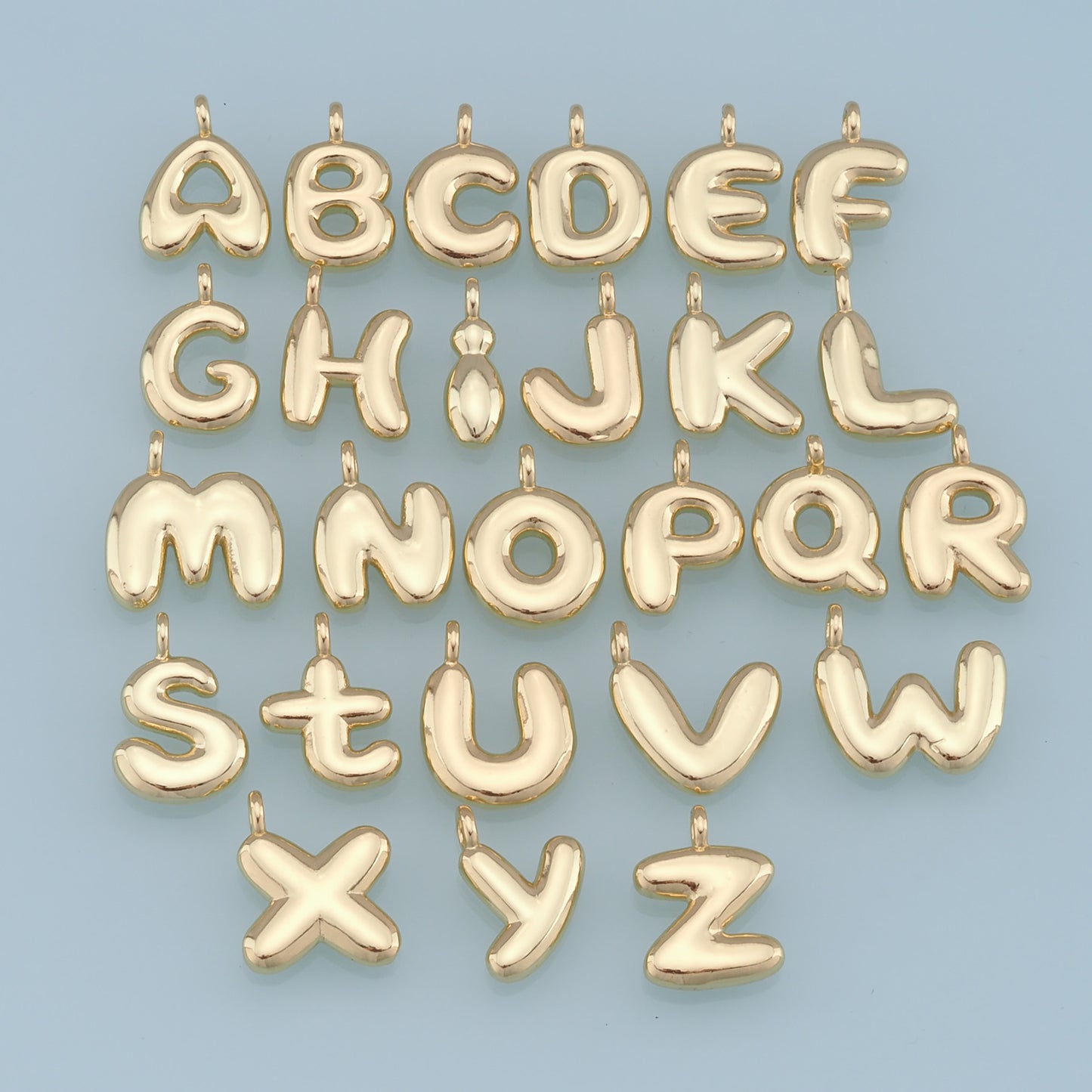 Gold letter Charms,18K Gold Filled letter Pendant,initial Charm Bracelet Necklace for DIY Jewelry Making Supply