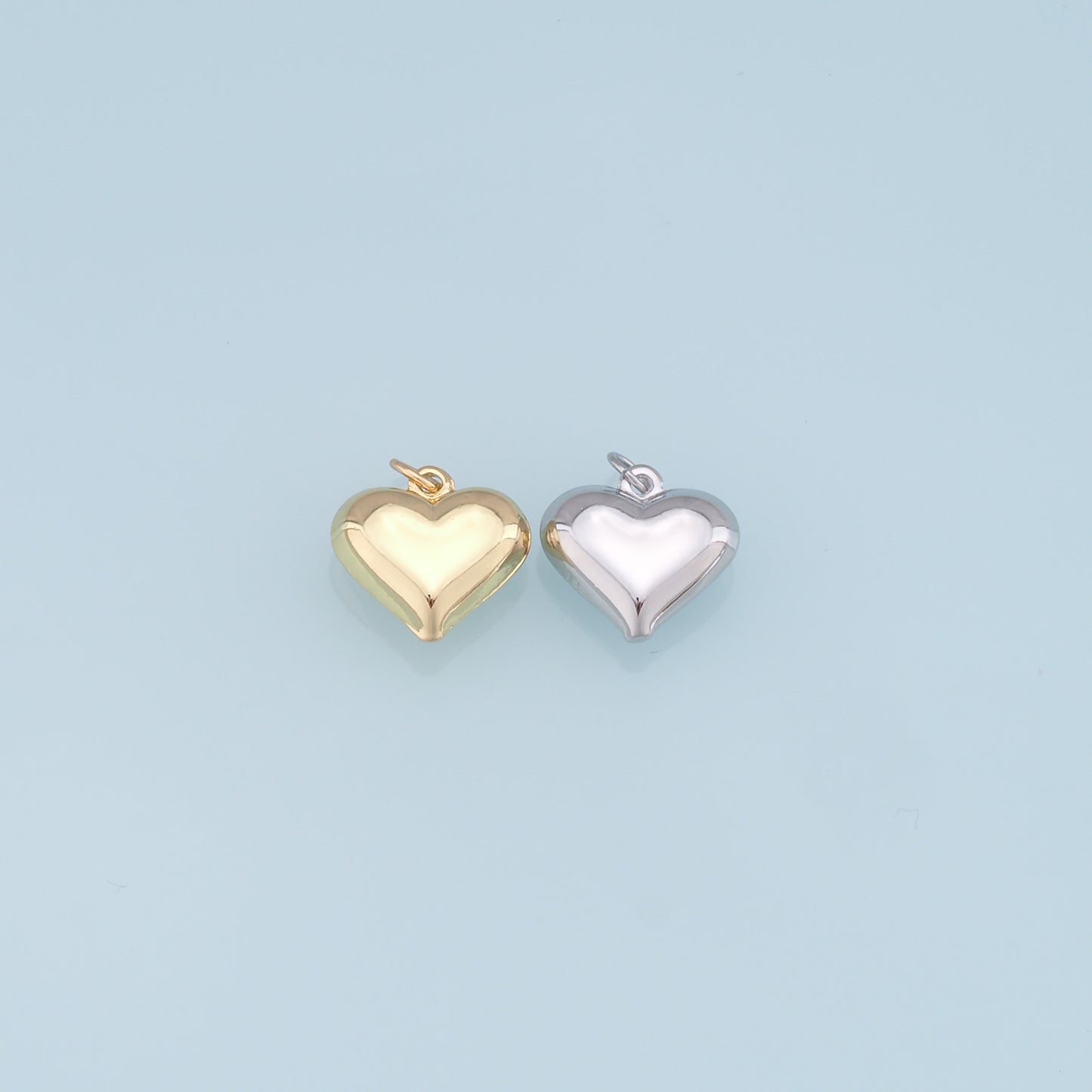 Gold Heart Charms,18K Gold Filled Heart Pendant,Heart Charm Bracelet Necklace for DIY Jewelry Making Supply