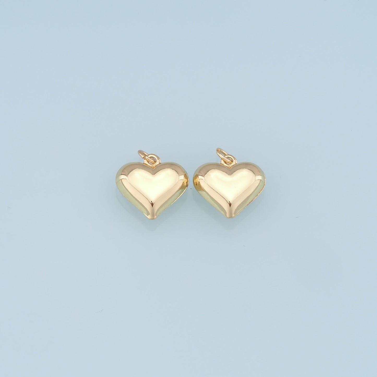 Gold Heart Charms,18K Gold Filled Heart Pendant,Heart Charm Bracelet Necklace for DIY Jewelry Making Supply
