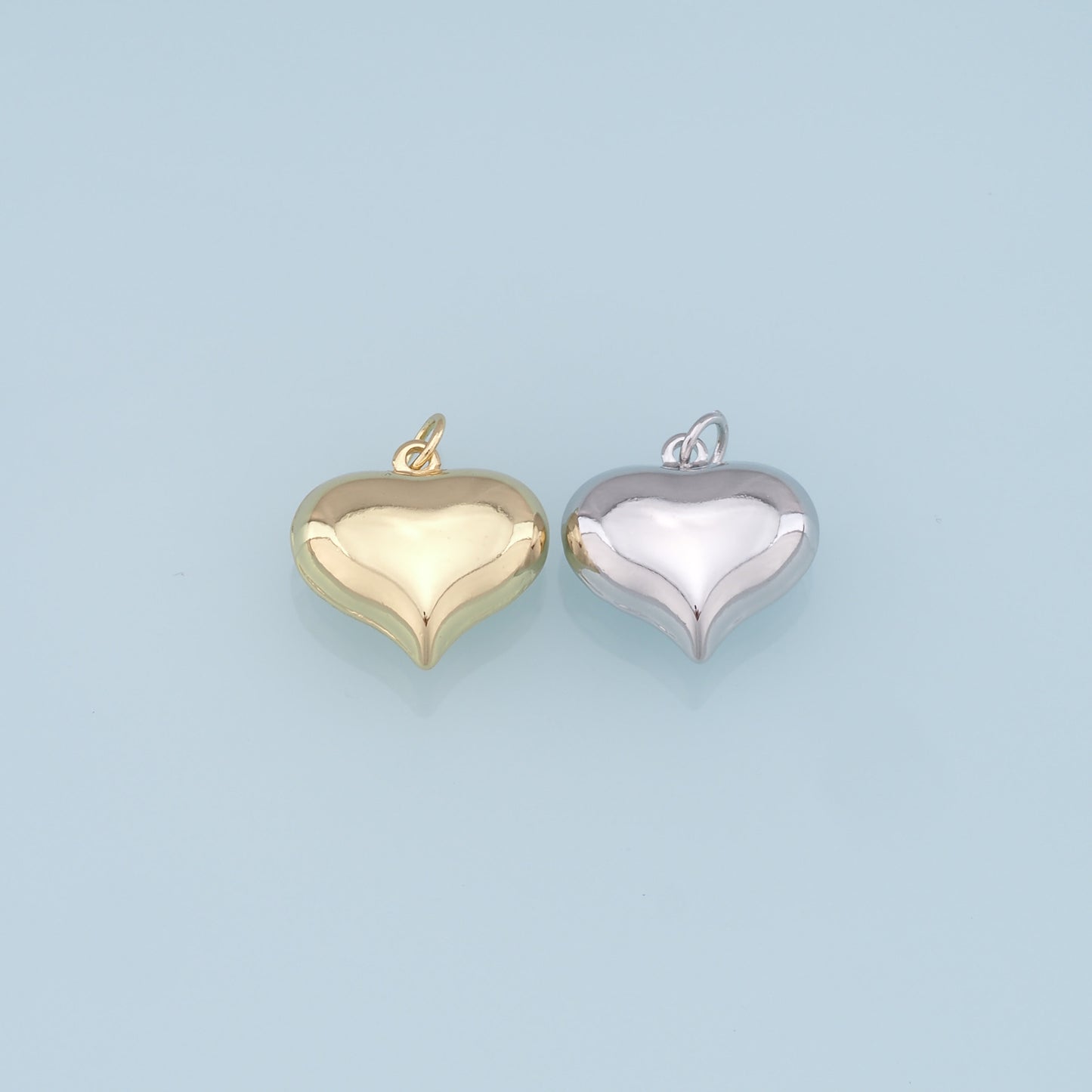 Gold Heart Charms,18K Gold Filled Heart Pendant,Heart Charm Bracelet Necklace for DIY Jewelry Making Supply