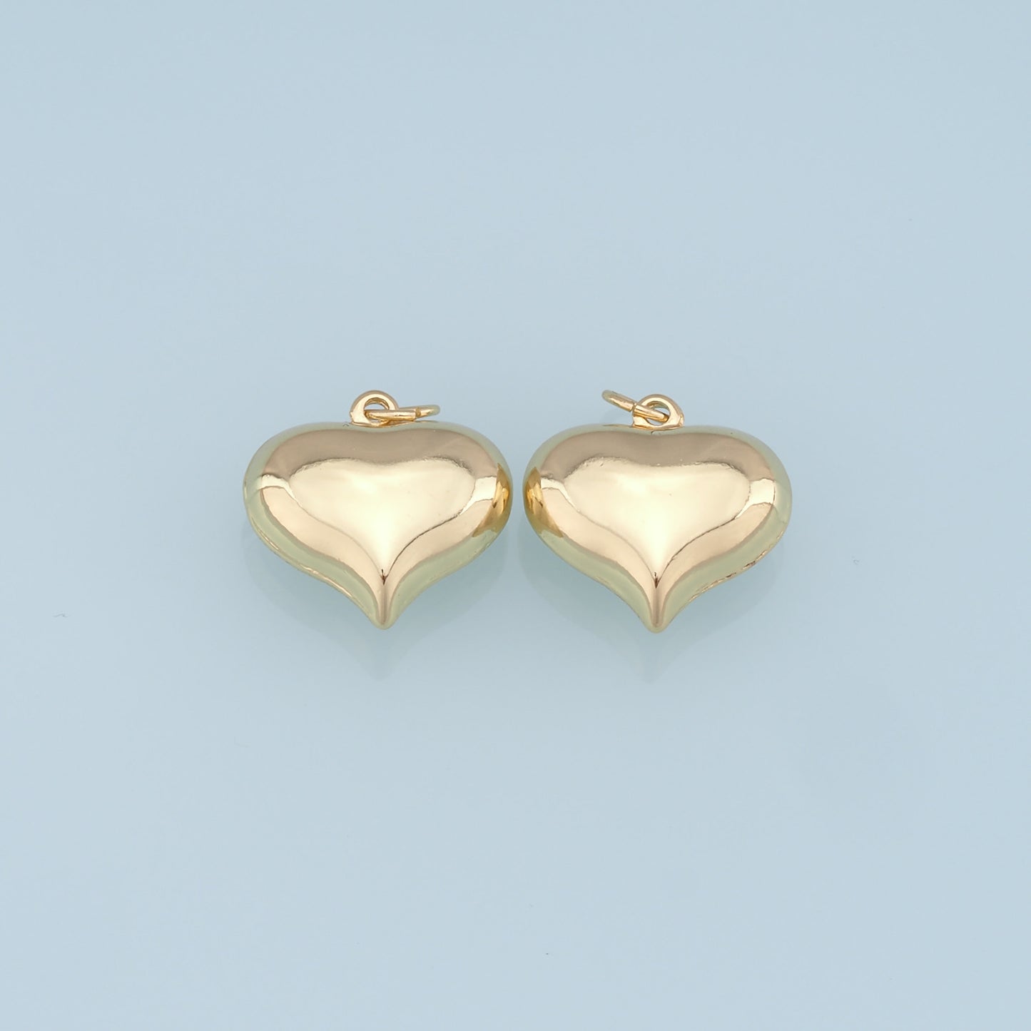 Gold Heart Charms,18K Gold Filled Heart Pendant,Heart Charm Bracelet Necklace for DIY Jewelry Making Supply