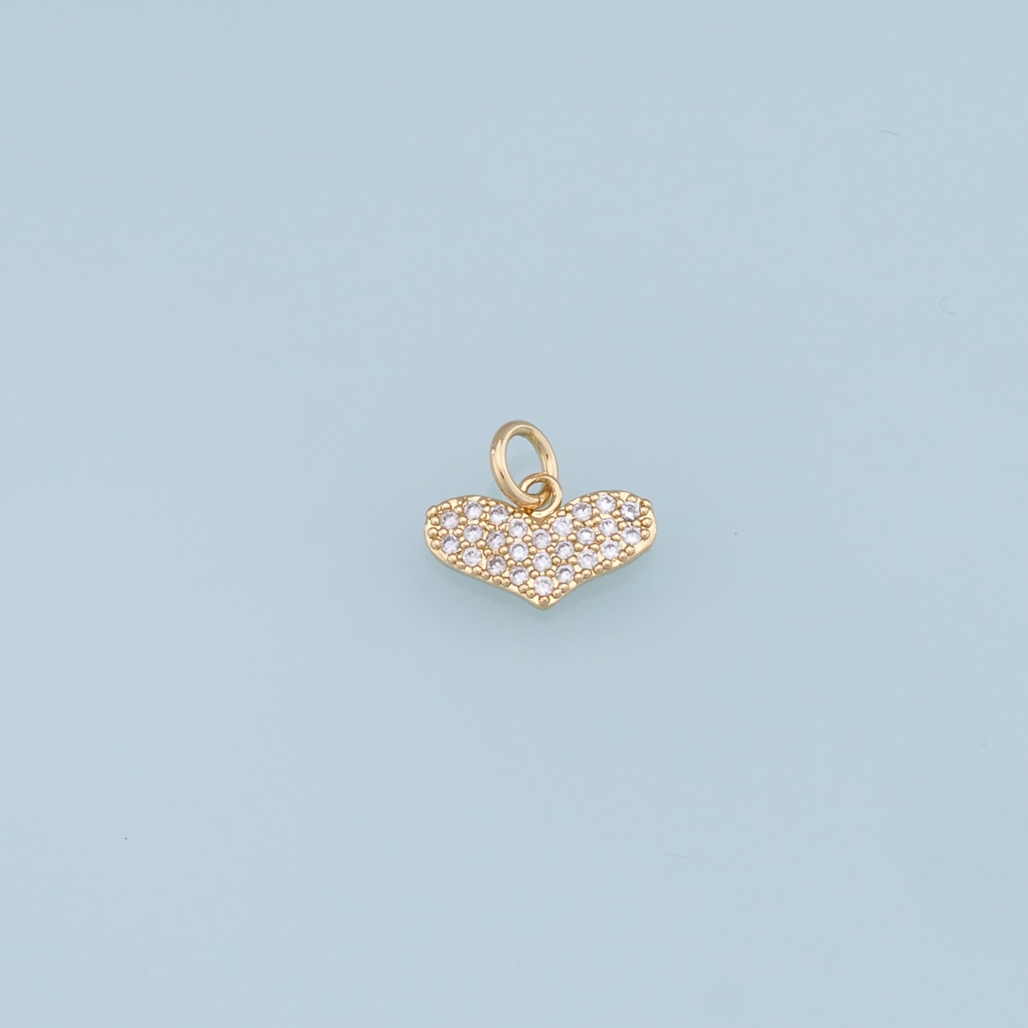 Gold Heart Charms,18K Gold Filled CZ Heart Pendant,Heart Charm Bracelet Necklace for DIY Jewelry Making Supply