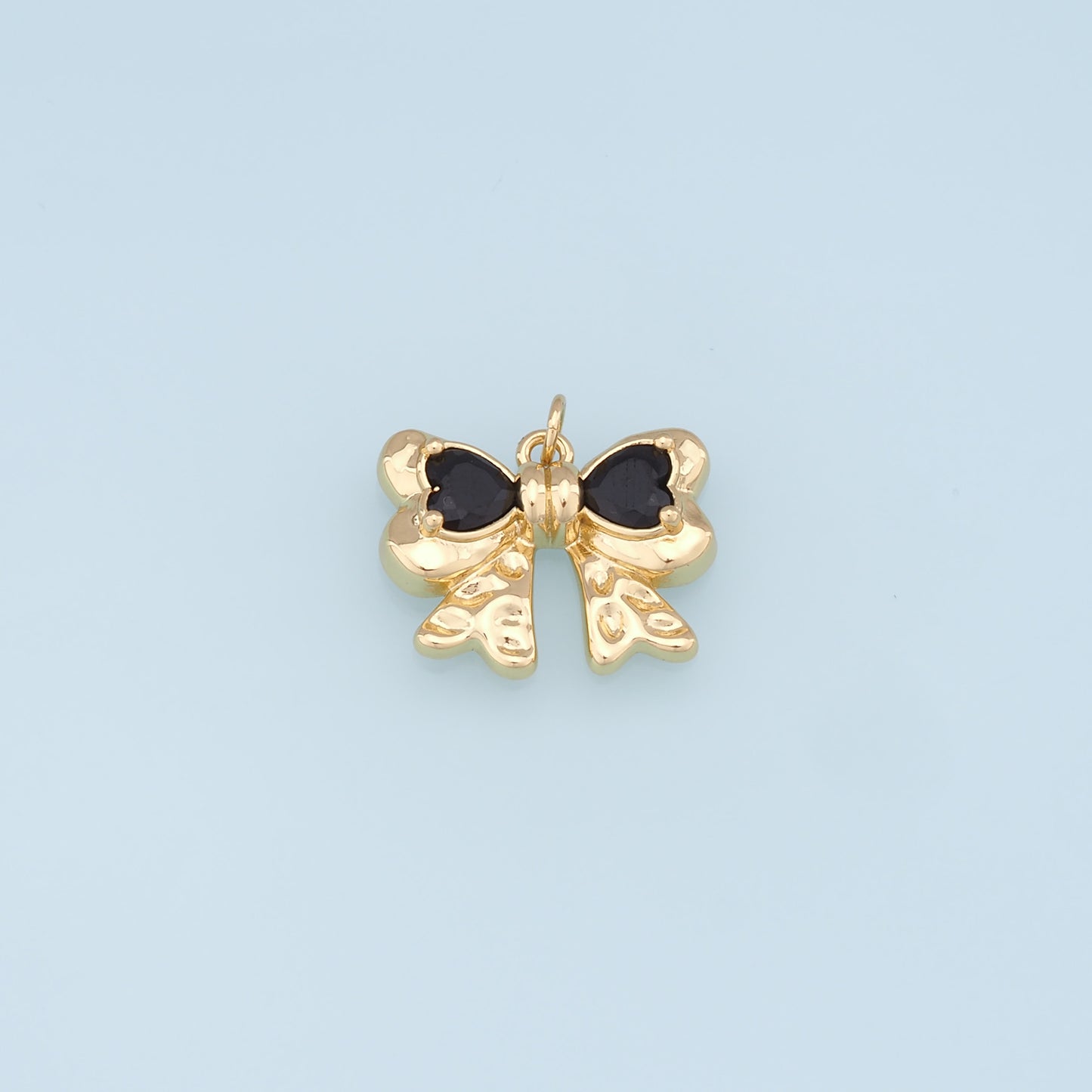 Gold Bow Charms,18K Gold Filled Bow Pendant,bow tie Charm Bracelet Necklace for DIY Jewelry Making Supply