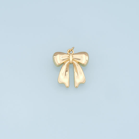 Gold Bow Charms,18K Gold Filled Bow Pendant,bow tie Charm Bracelet Necklace for DIY Jewelry Making Supply