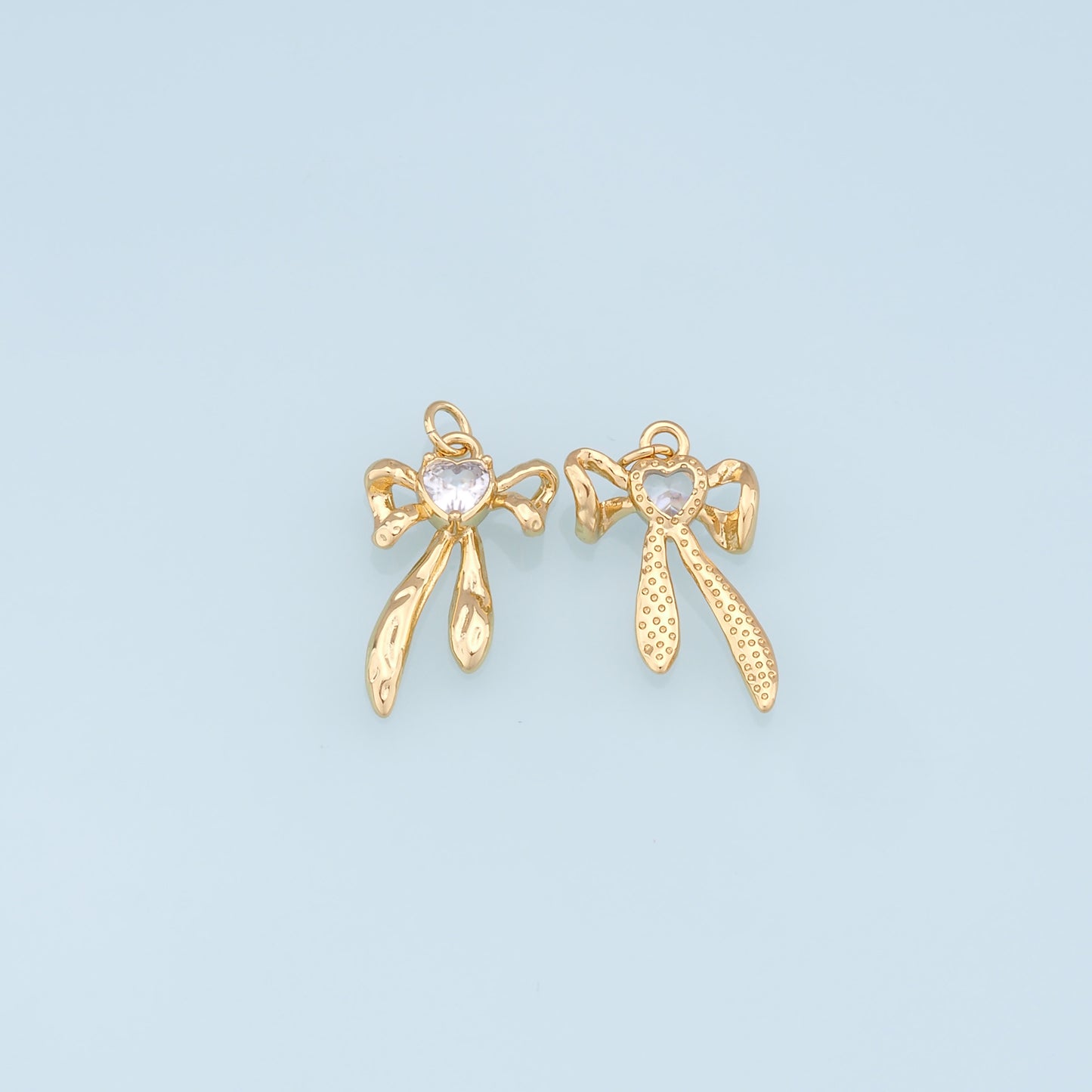 Gold Bow Charms,18K Gold Filled Bow Pendant,bow tie Charm Bracelet Necklace for DIY Jewelry Making Supply