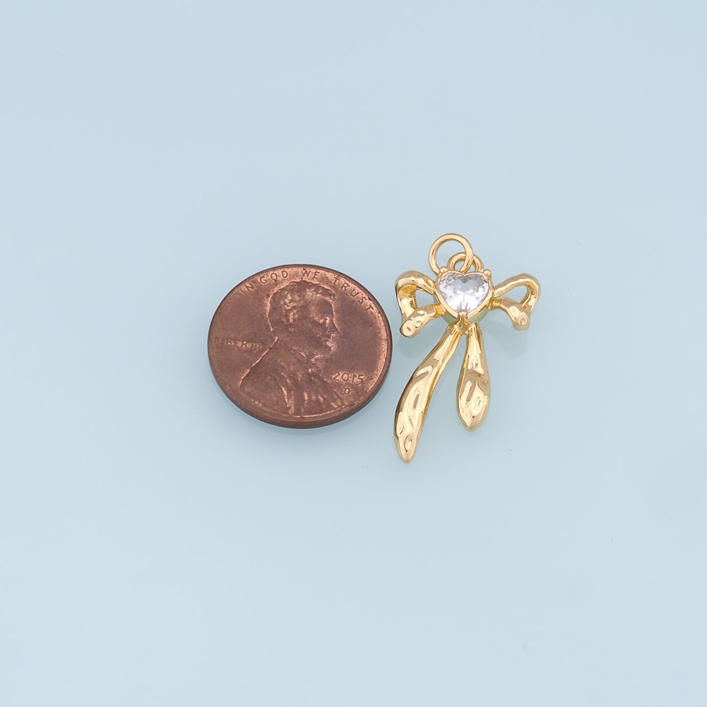 Gold Bow Charms,18K Gold Filled Bow Pendant,bow tie Charm Bracelet Necklace for DIY Jewelry Making Supply