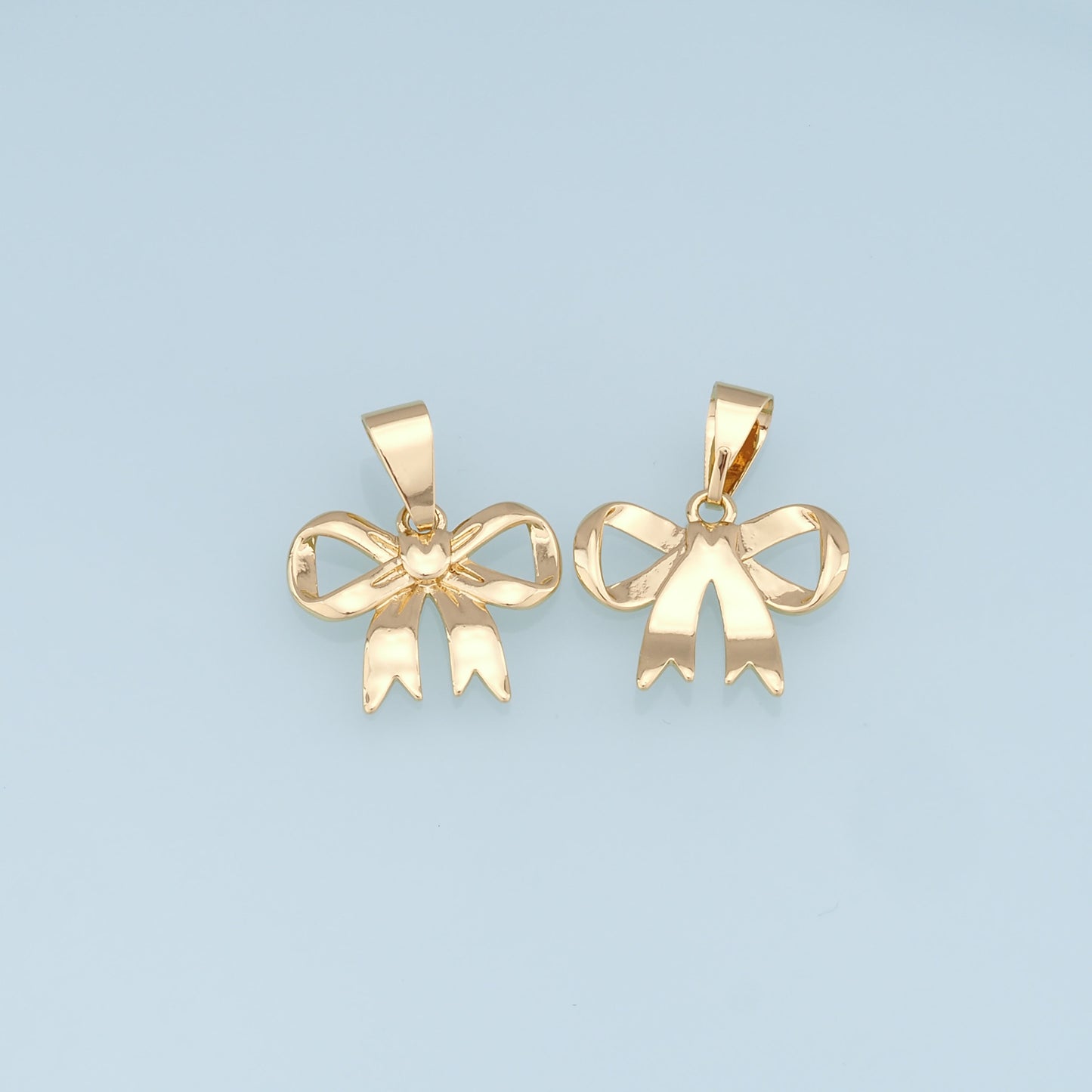 Gold Bow Charms,18K Gold Filled Bow Pendant,bow tie Charm Bracelet Necklace for DIY Jewelry Making Supply