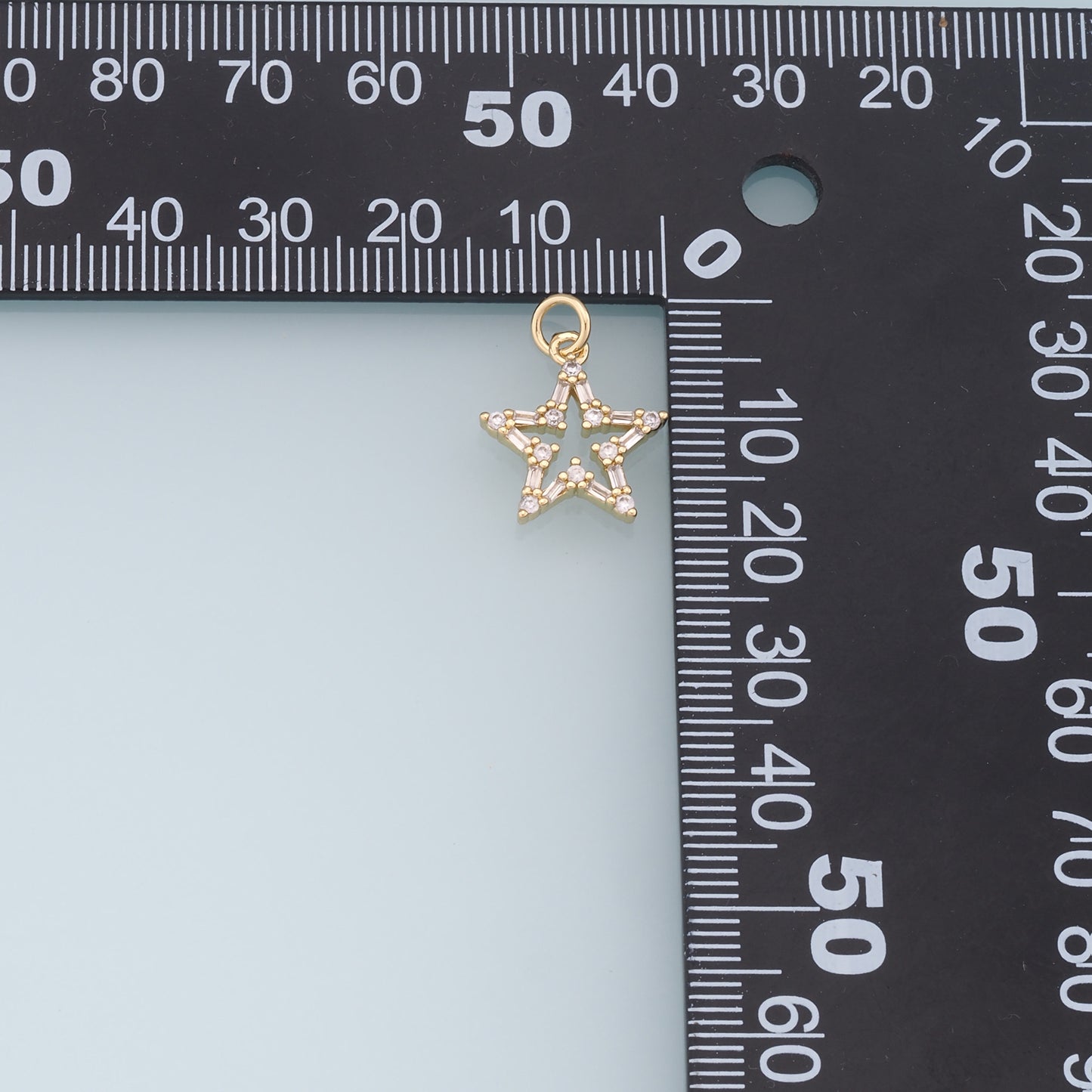 18K Gold Filled Star Pendant,CZ Micro Pave Star Charm Bracelet Necklace for DIY Jewelry Making Supply