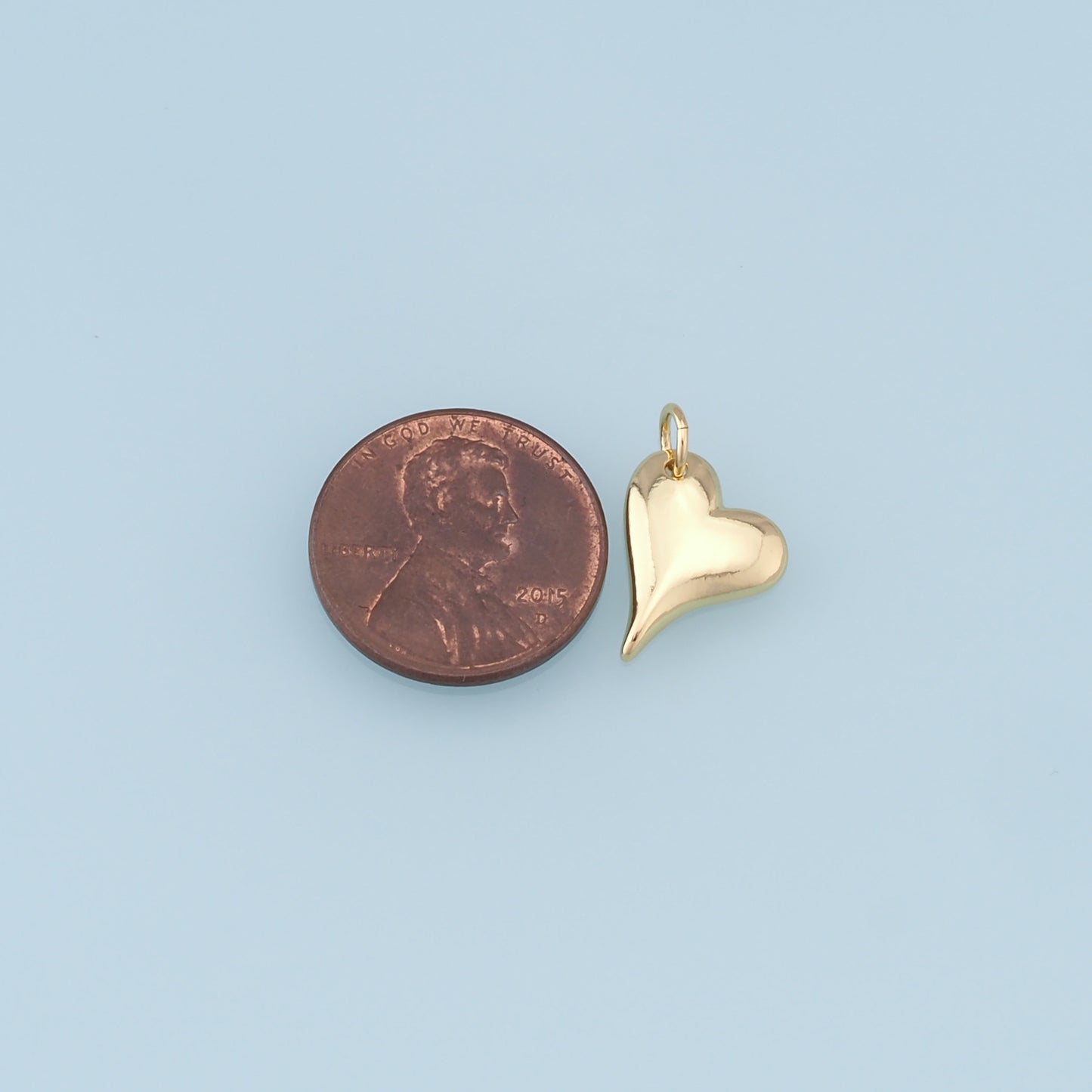 Gold Heart Charms,18K Gold Filled Heart Pendant,Heart Charm Bracelet Necklace for DIY Jewelry Making Supply