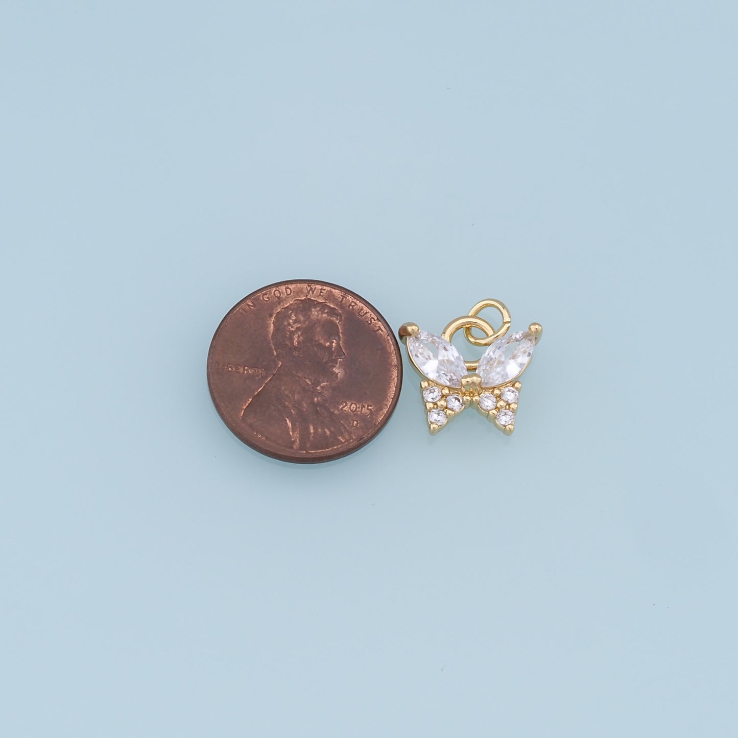 Gold Butterfly Charms,18K Gold Filled Enamel Butterfly Pendant,CZ Micro Pave Butterfly Charm Bracelet Necklace for DIY Jewelry Making Supply