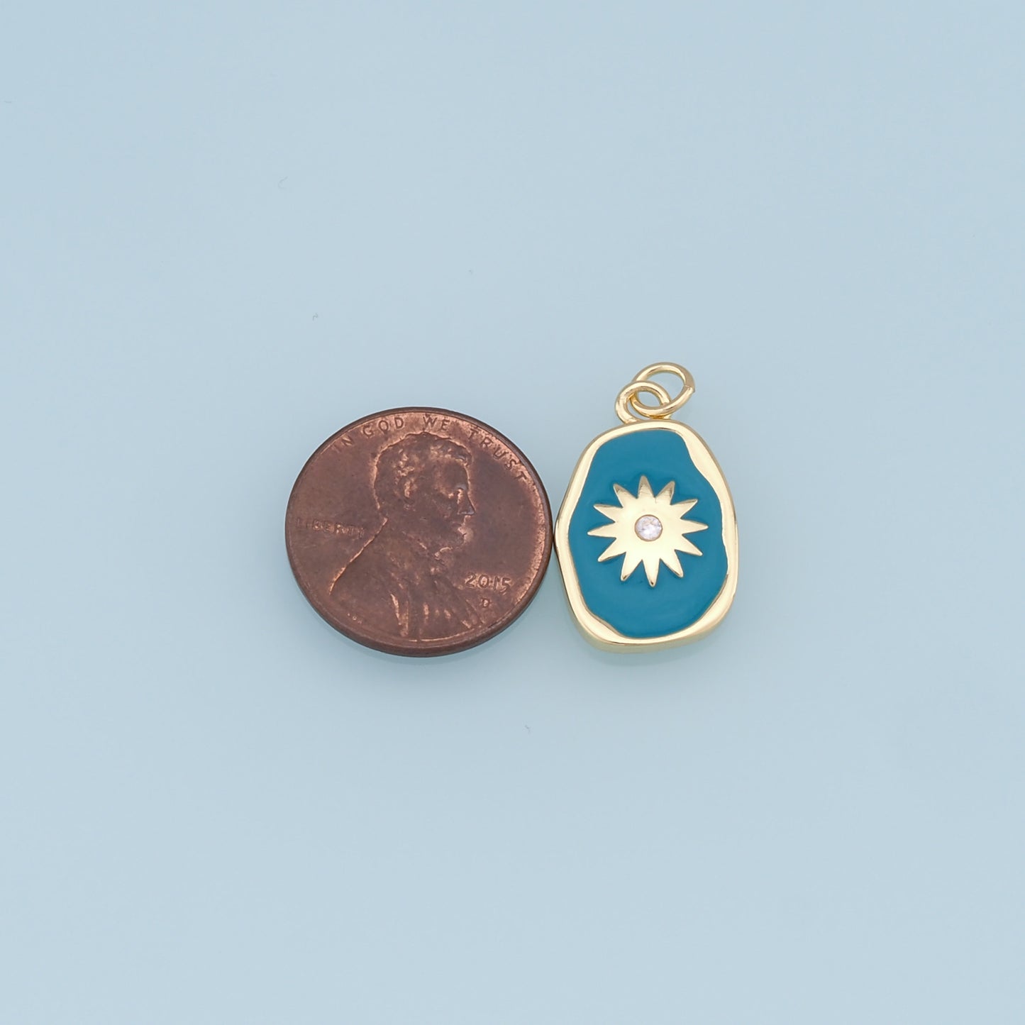 Gold Star Charms,18K Gold Filled Enamel Starburst Pendant,North Star Charm Bracelet Necklace for DIY Jewelry Making Supply