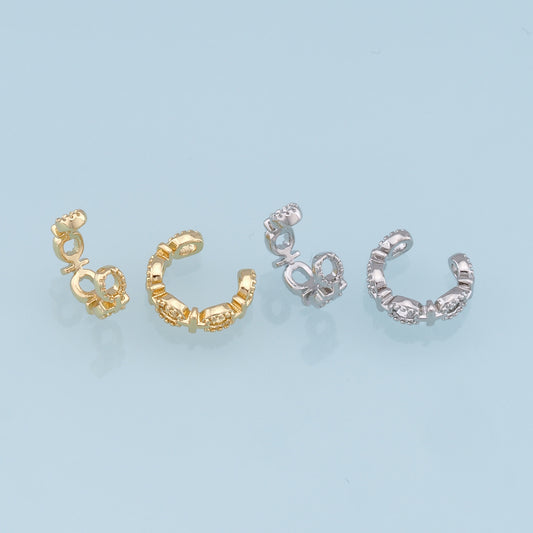 1pair 18K Gold Filled Dainty Hoop Earrings,CZ Ear Cuff No Piercing,Cartilage Earring,Ear Wrap Earrings