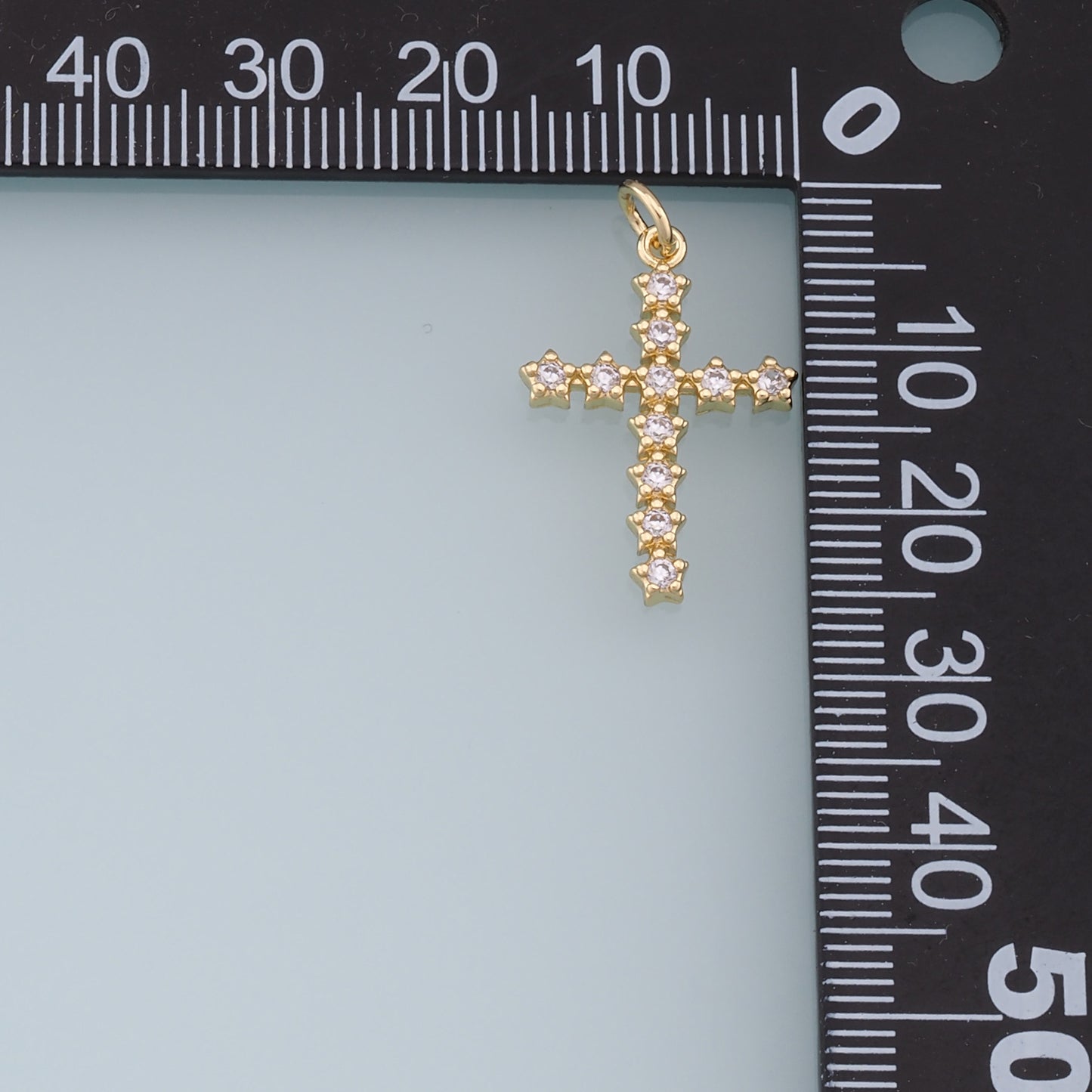 Gold Cross Charms,18K Gold Filled Cross Pendant,CZ Micro Pave Cross Charm Bracelet Necklace for DIY Jewelry Making Supply