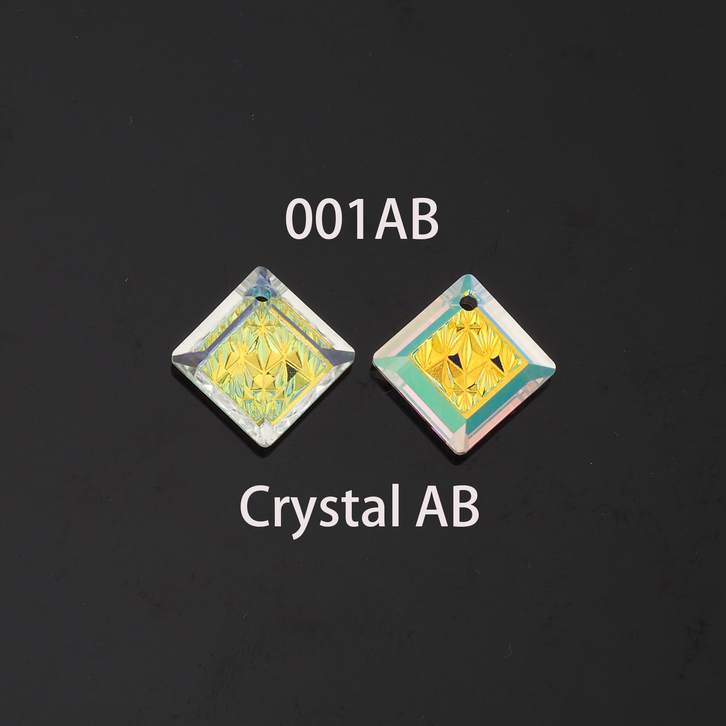 1pcs Square Crystal Pendant Crystal AB Rhinestones for DIY Craft Jewelry Making Supply