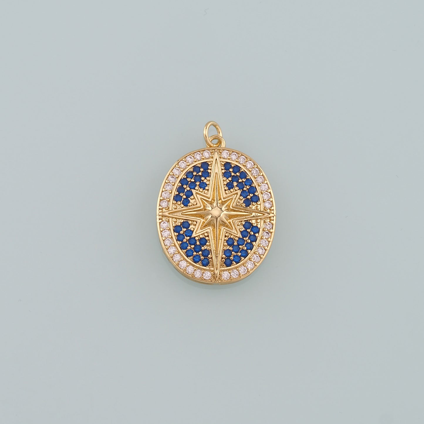 Gold Star Charm,18K Gold Filled North Star Pendant,CZ Micro Pave Celestial Charm Bracelet Necklace for DIY Jewelry Making Supply
