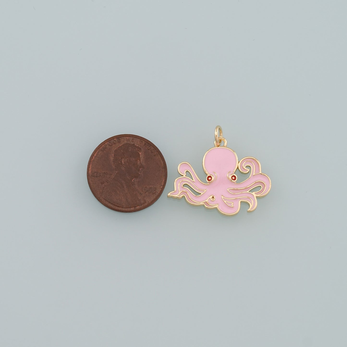 Gold Sea Life Charms,18K Gold Filled Enamel Octopus Pendant,Octopus Charm Bracelet Necklace for DIY Jewelry Making Supply