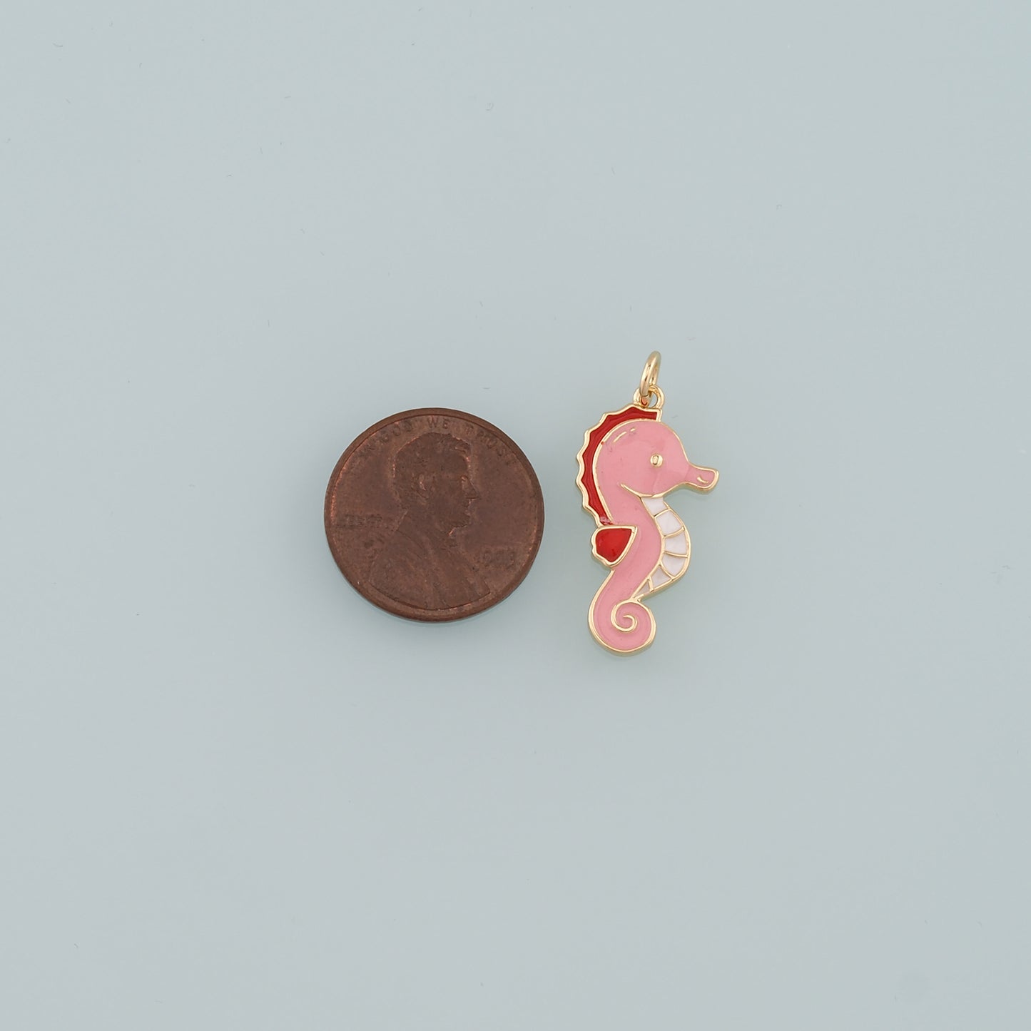 Gold Seahorse Charms,18K Gold Filled Seahorse Pendant,Enamel Seahorse Charm Bracelet Necklace for DIY Jewelry Making Supply