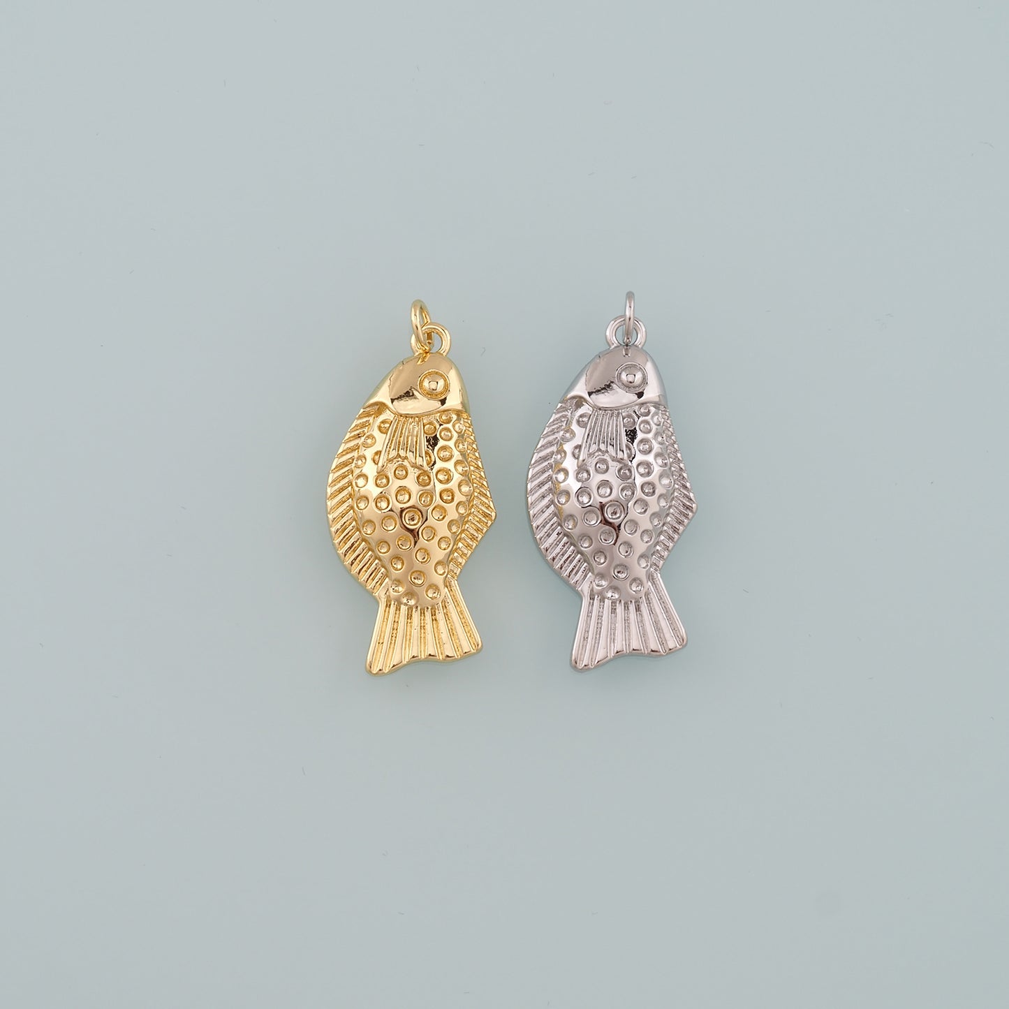 Gold Fish Charms,18K Gold Filled Fish Pendant,Cute Fish Charm Bracelet Necklace for DIY Jewelry Making Supply