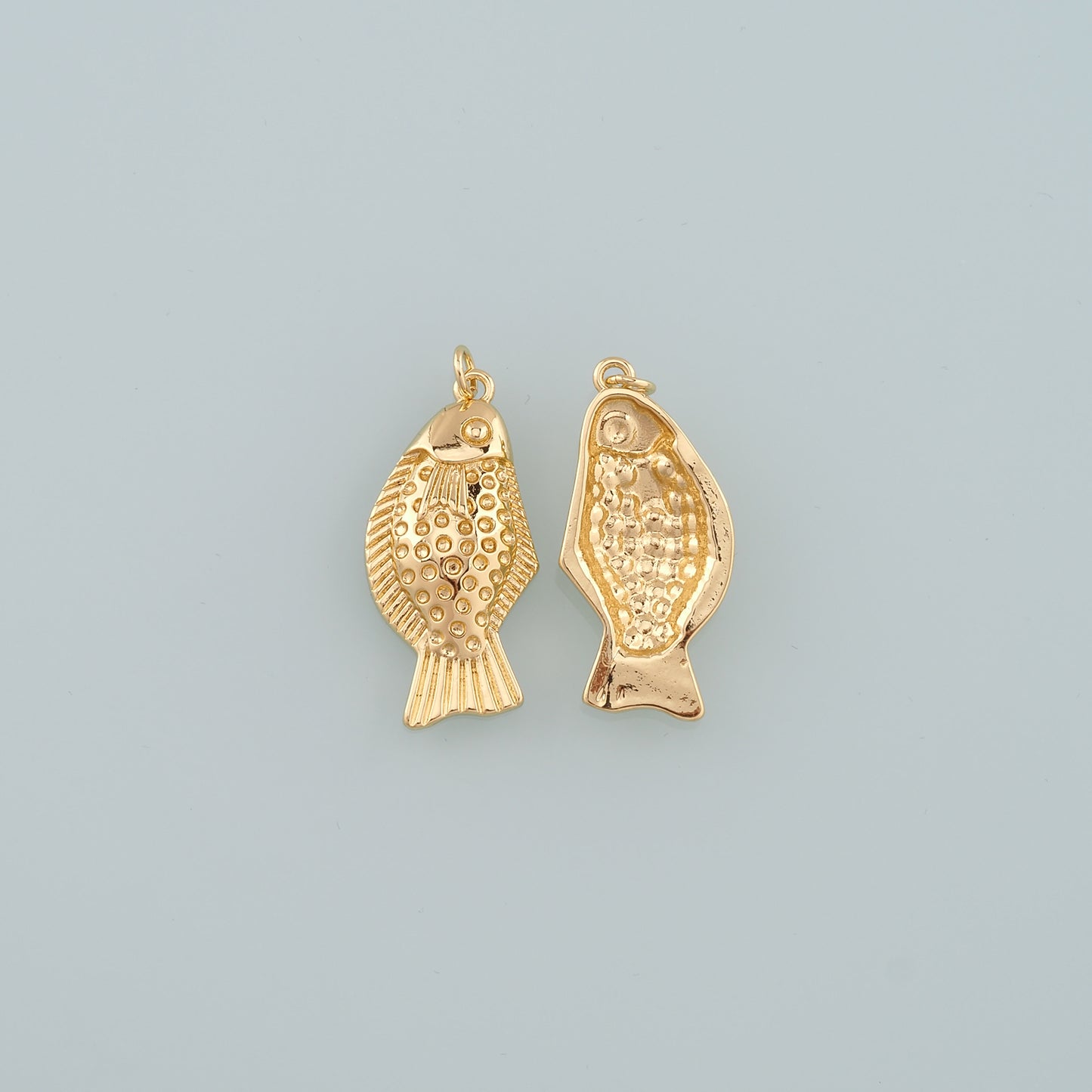 Gold Fish Charms,18K Gold Filled Fish Pendant,Cute Fish Charm Bracelet Necklace for DIY Jewelry Making Supply