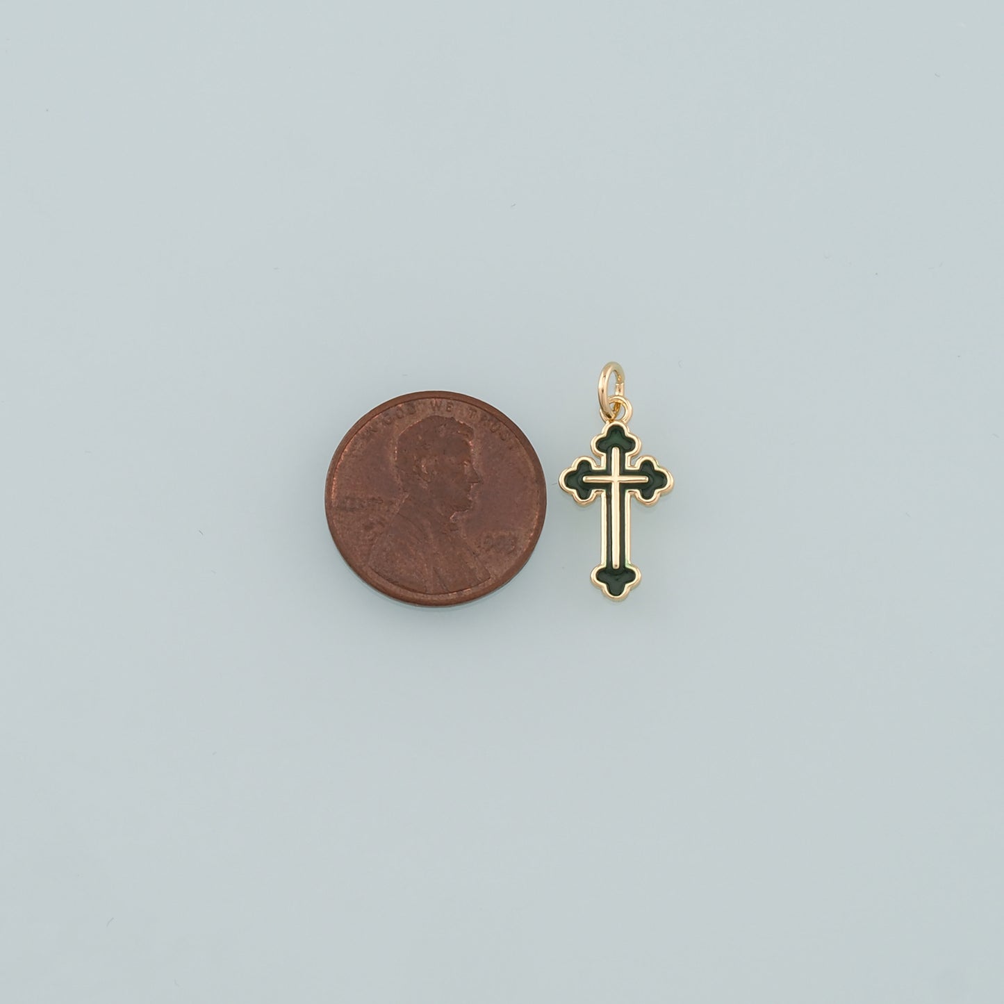Gold Cross Charms,18K Gold Filled Cross Pendant,Enamel Religion Charm Bracelet Necklace for DIY Jewelry Making Supply